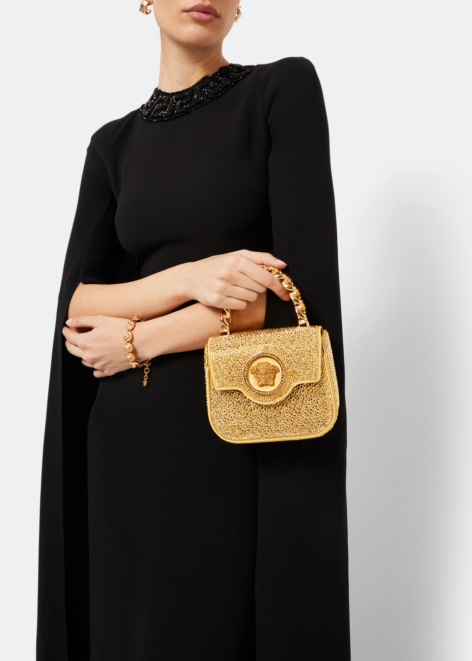 

La Medusa mini top handle bag, Gold