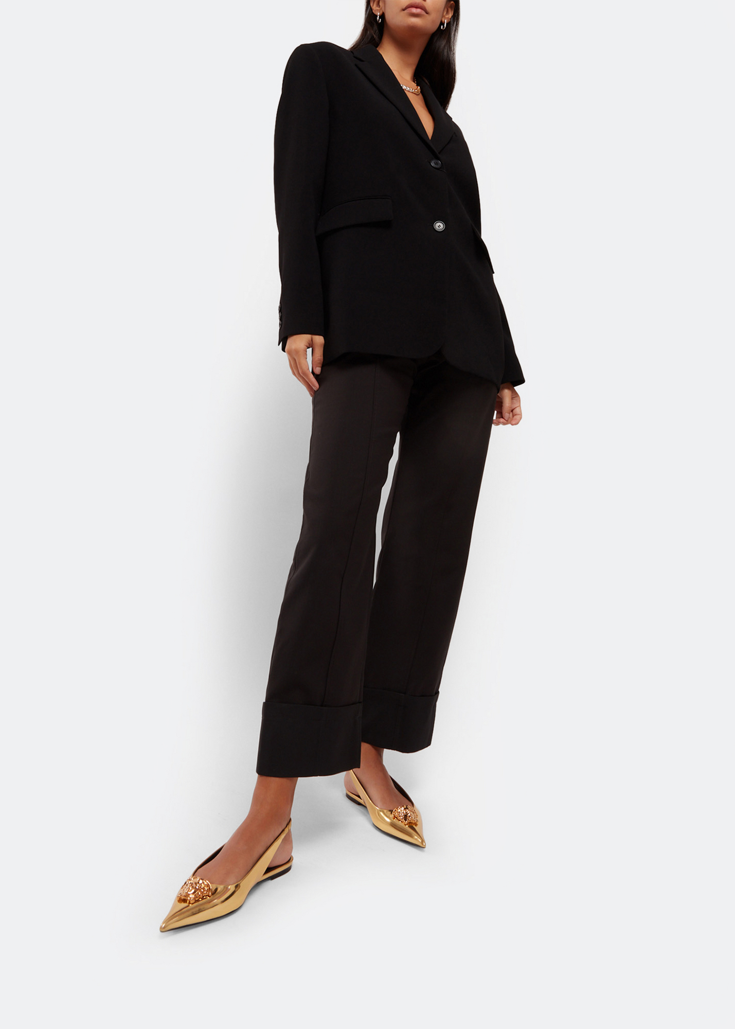 

La Medusa sling-back mules, Gold