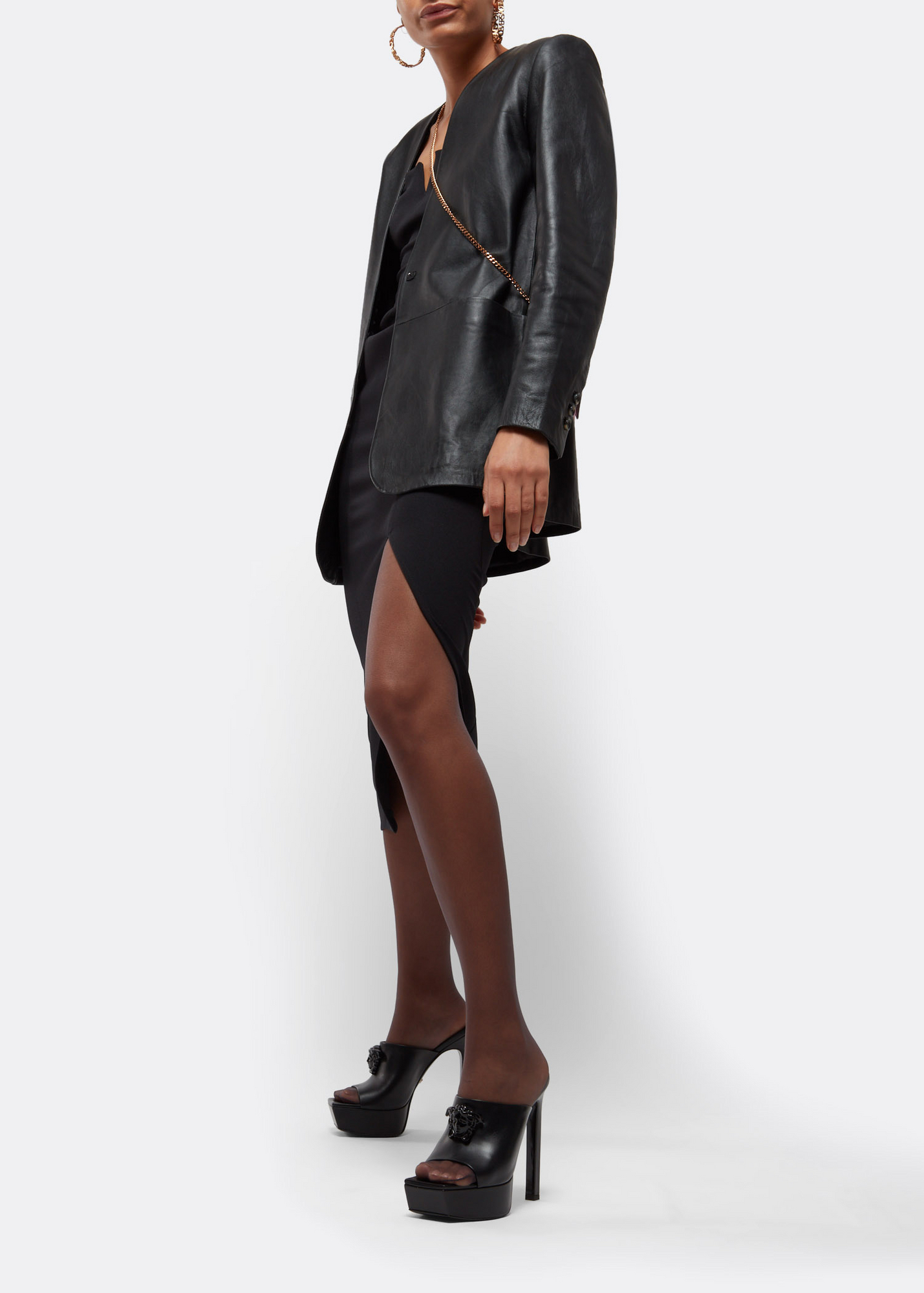 

La Medusa platform mules, Black