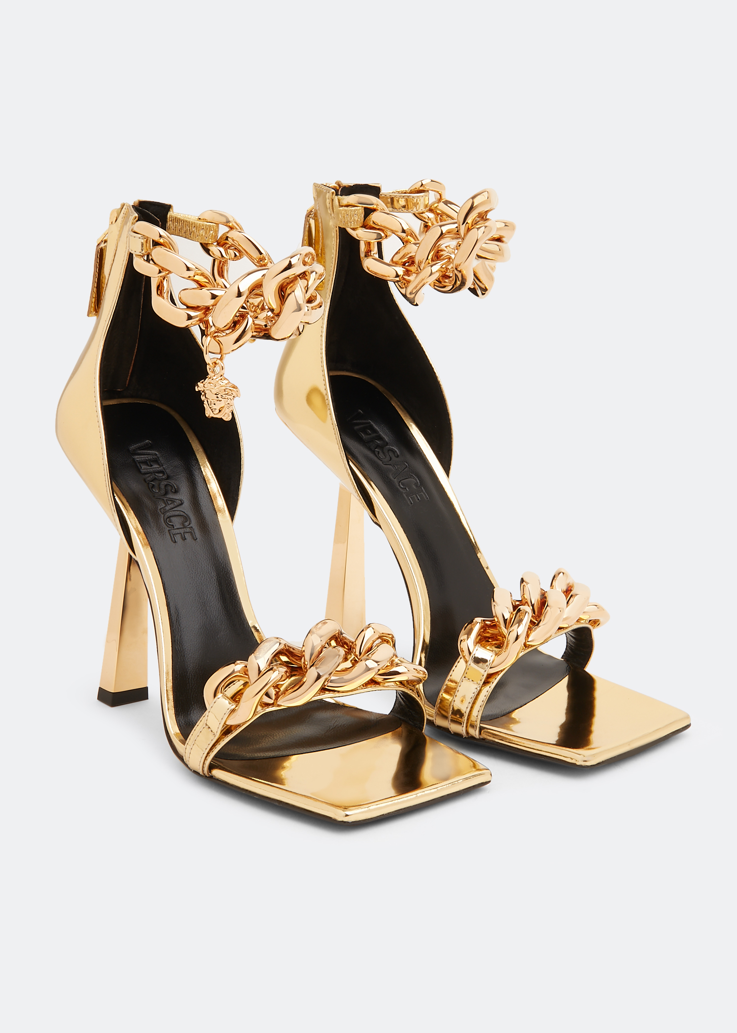 Medusa chain nappa leather sandals clearance
