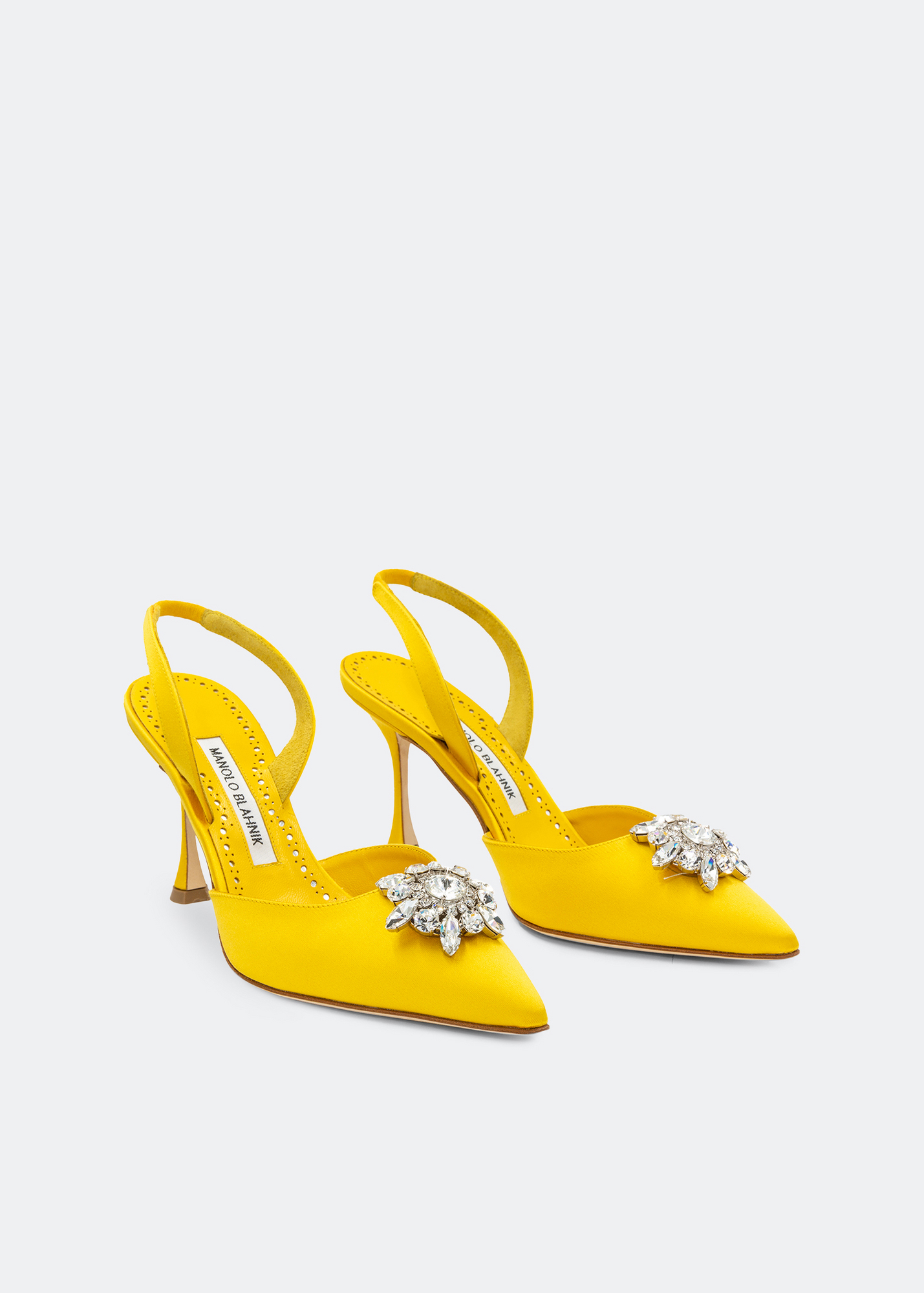 

Cassinasli satin slingback pumps, Yellow