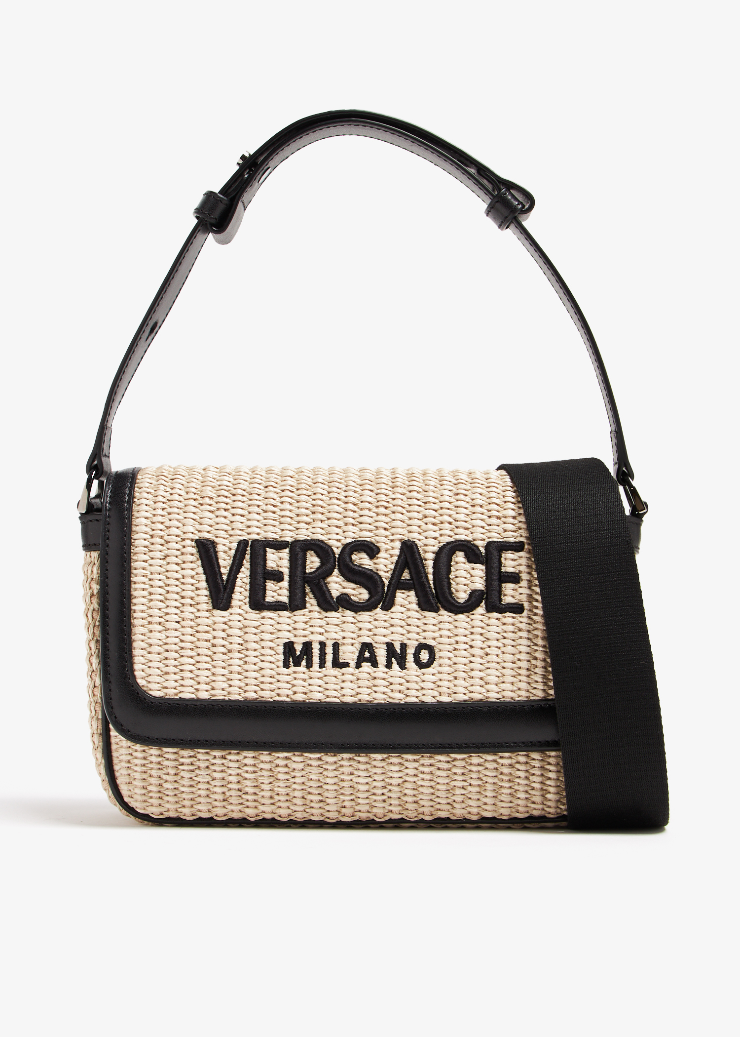 Versace Versace Milano raffia crossbody bag for Men - Beige in KSA 