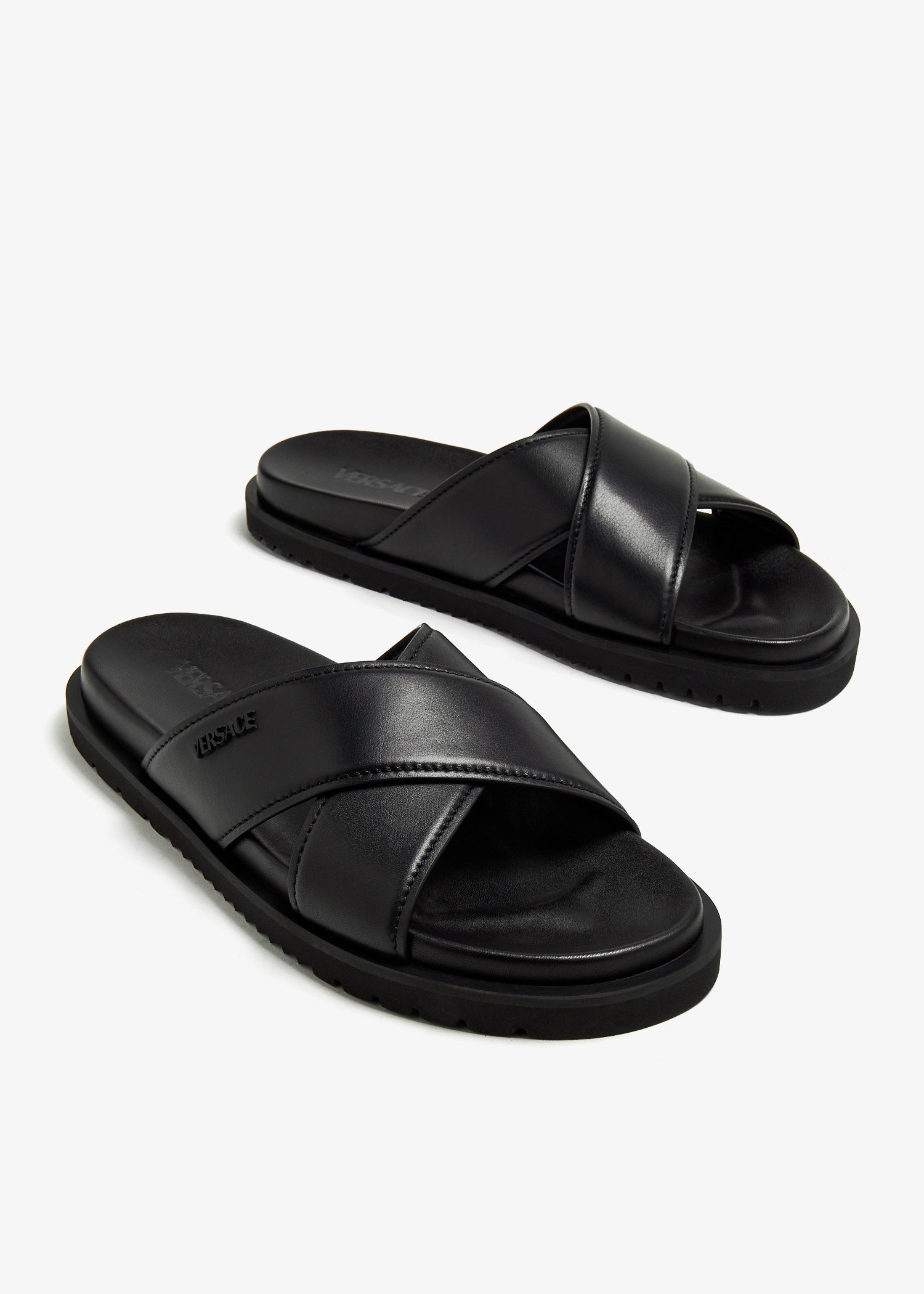 Versace Logo sandals for Men Black in UAE Level Shoes