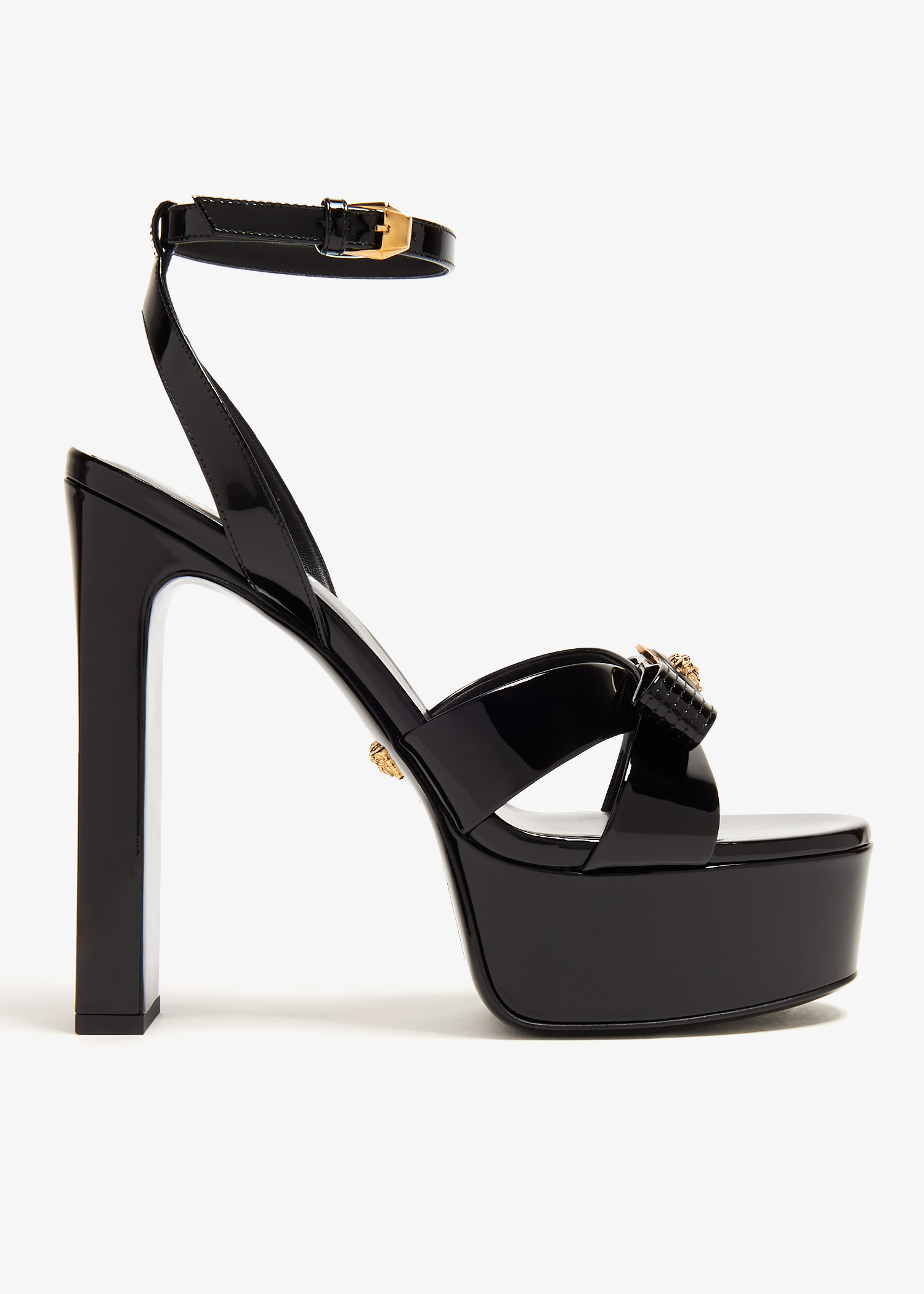 

Leather platform sandals, Black