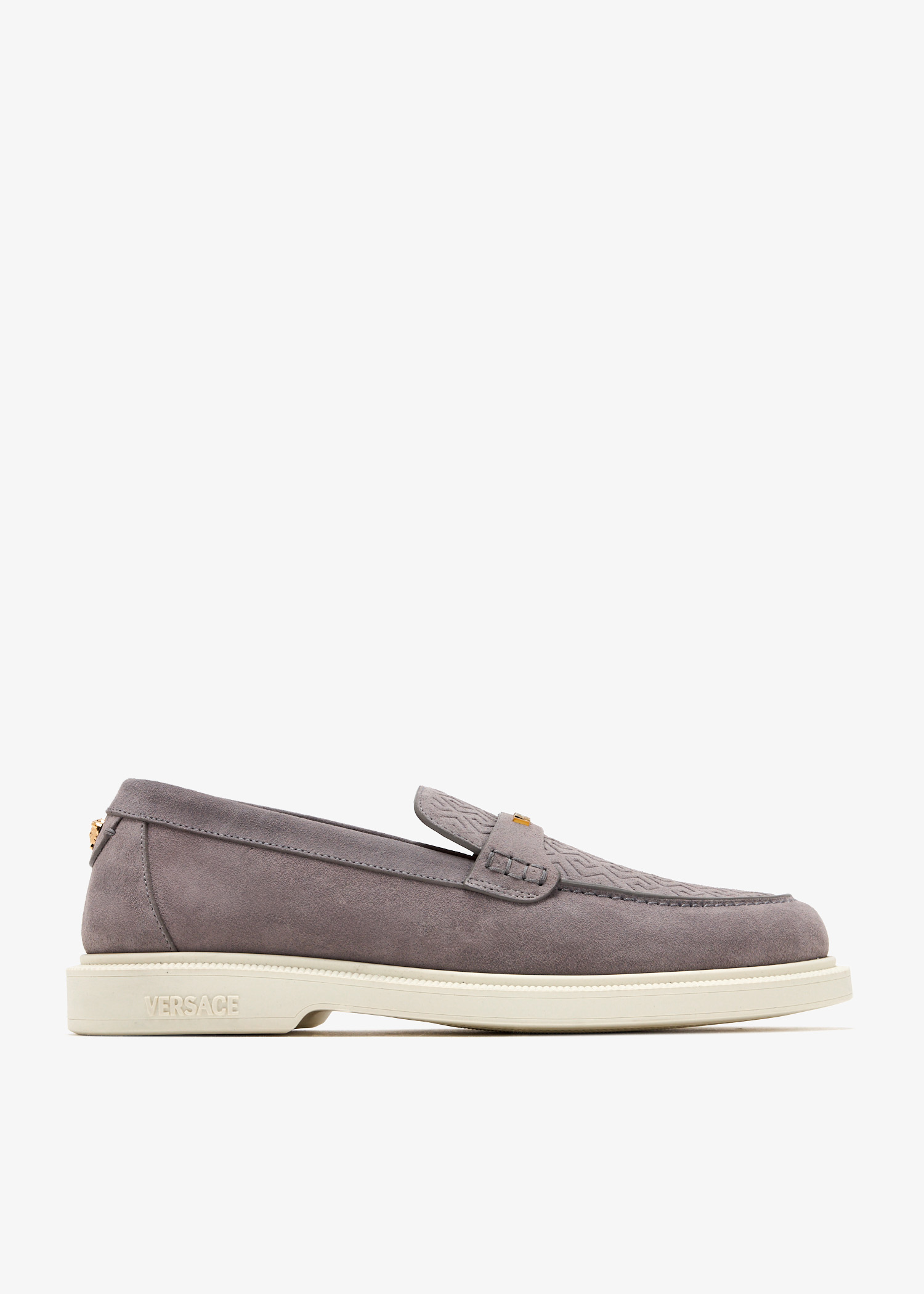 

Giuliano suede loafers, Grey
