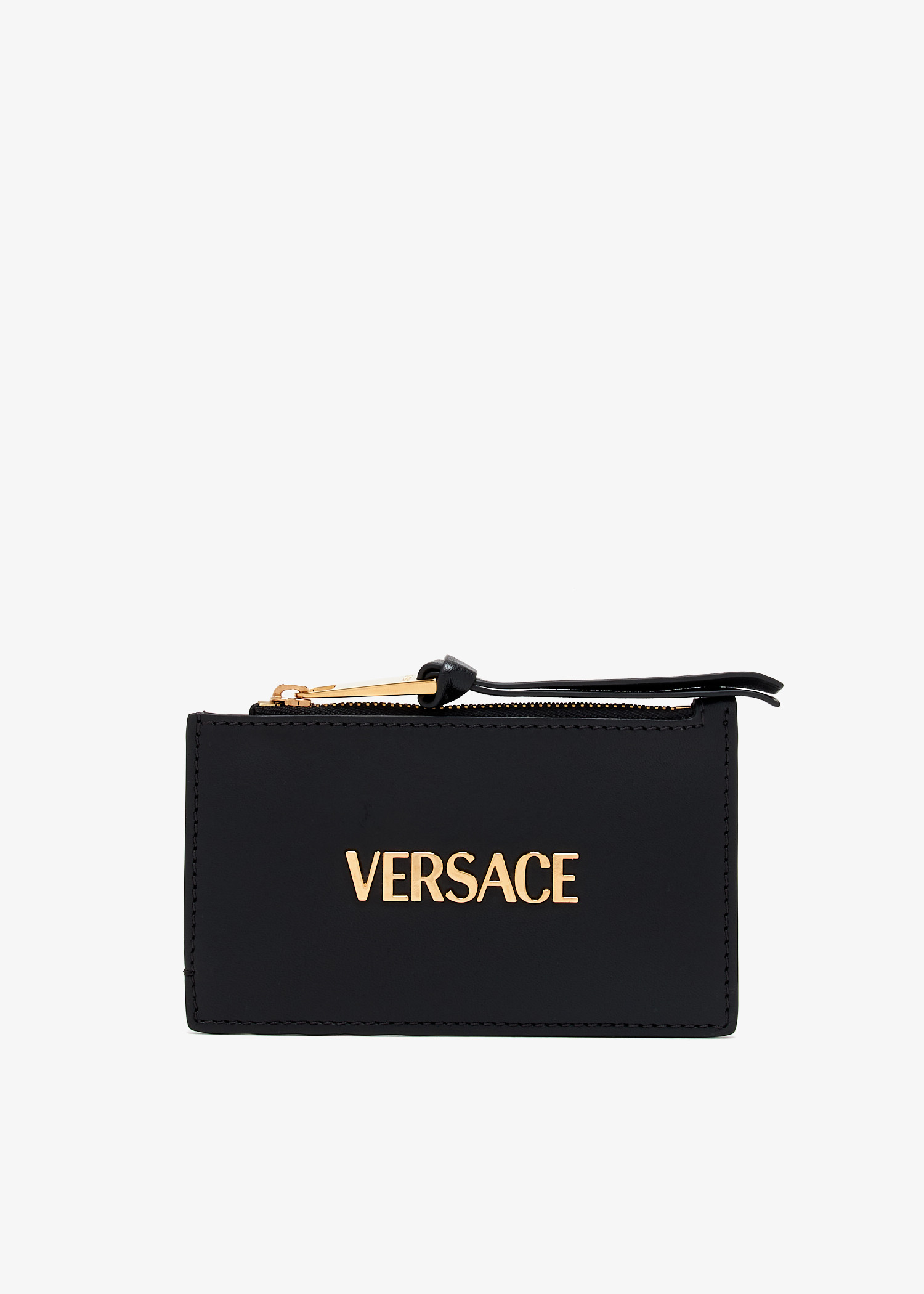 

Versace Tag zip card holder, Black