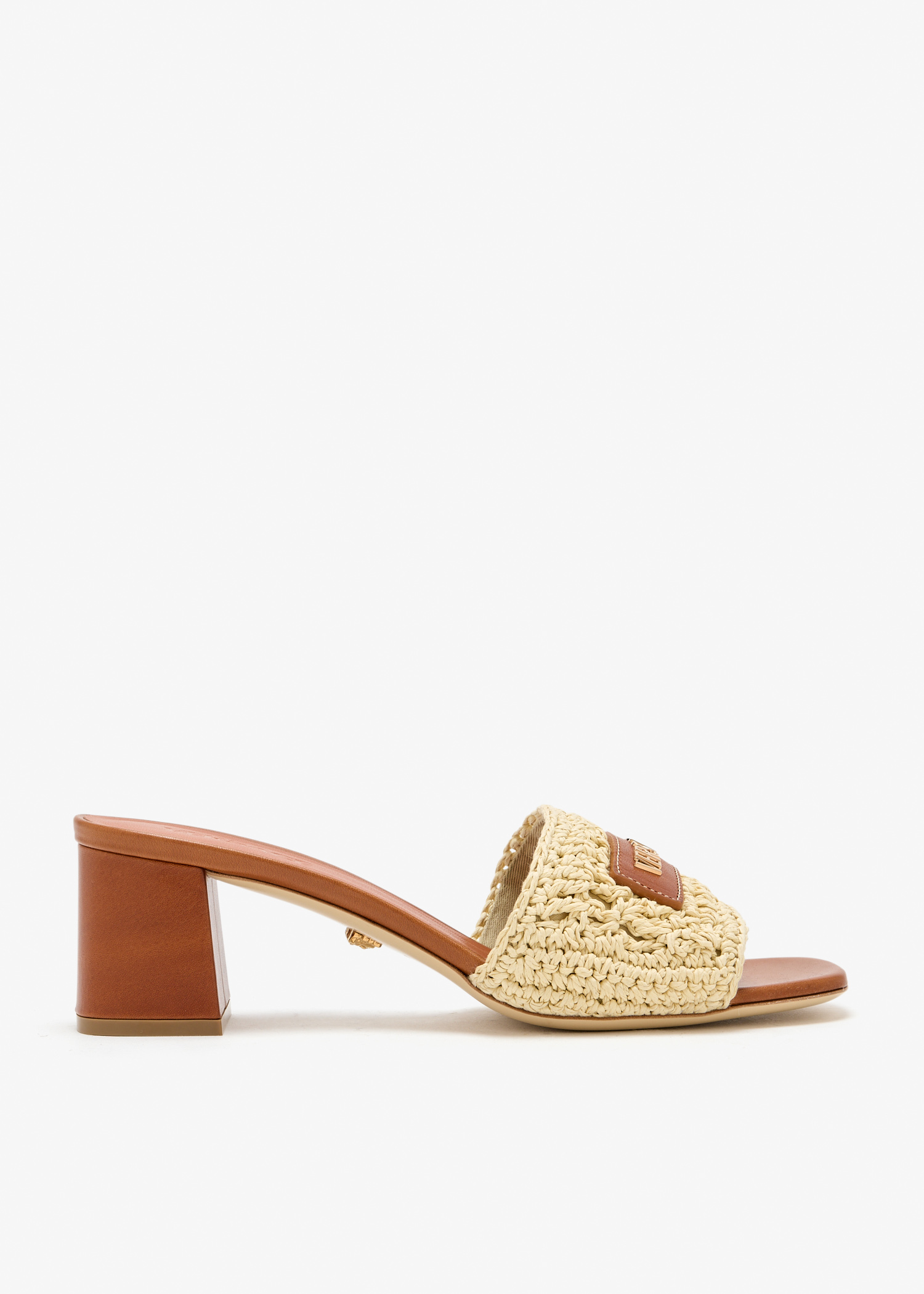 

Logo raffia mules, Beige