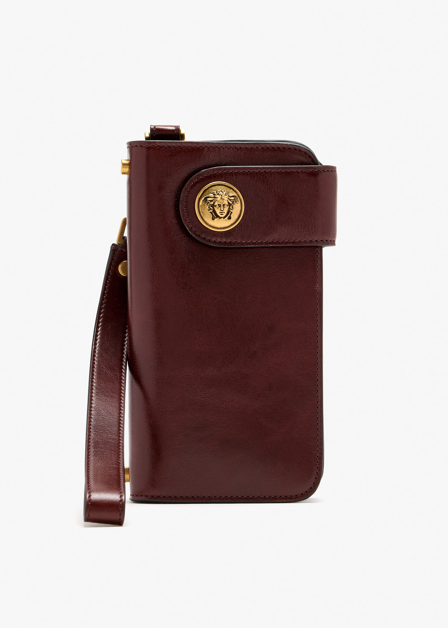 

Emblème long leather wallet, Burgundy