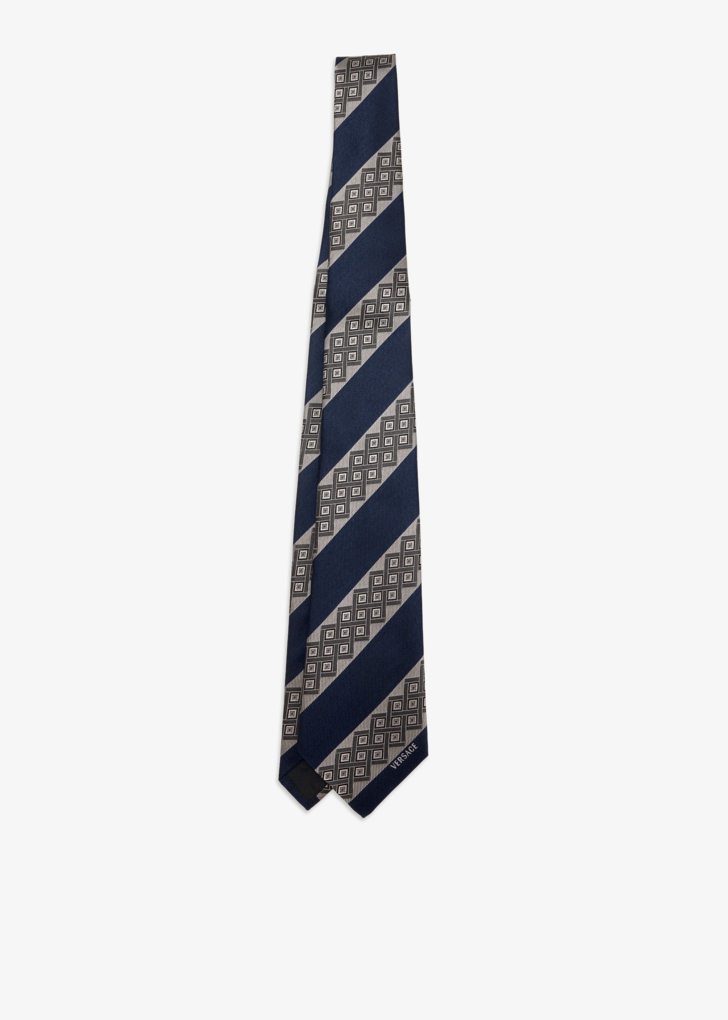 

Printed jacquard silk tie, Blue