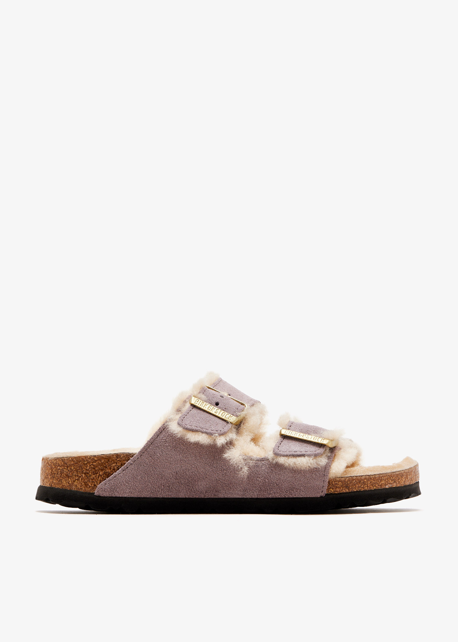 

Arizona Shearling narrow-width sandals, Purple