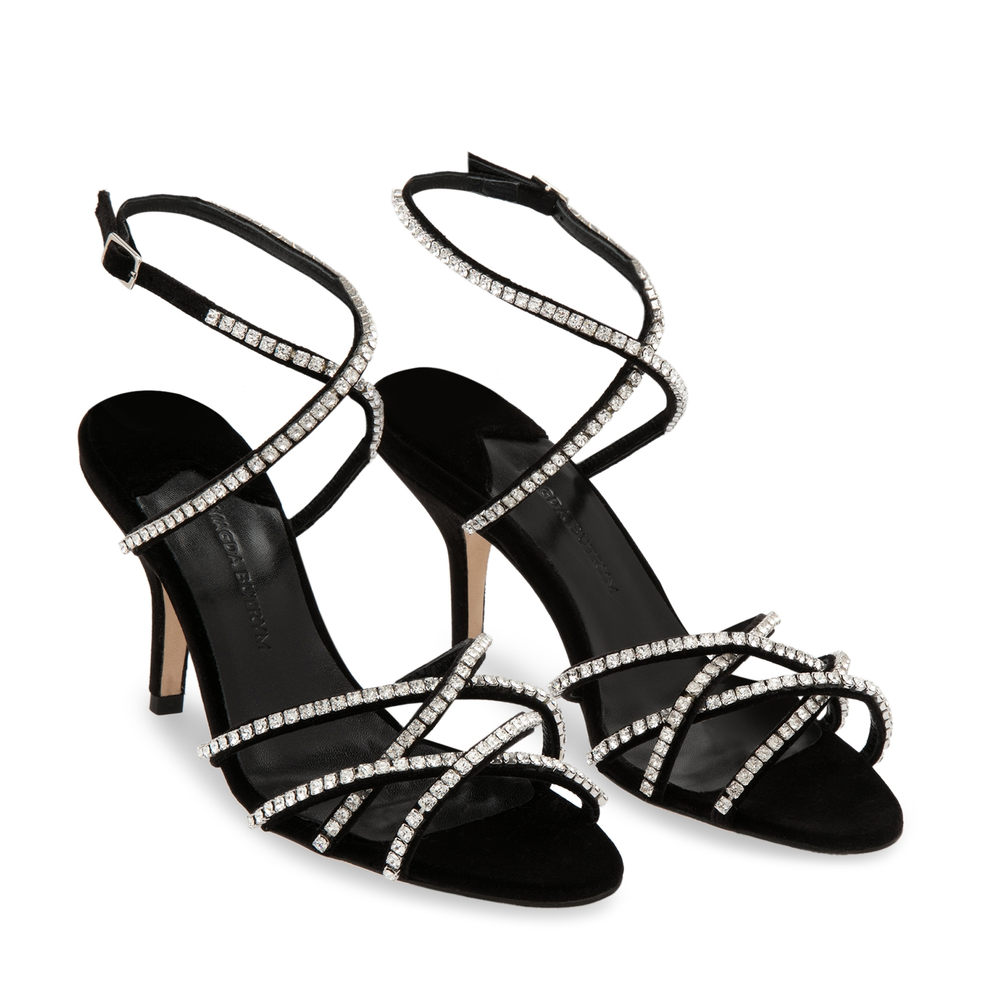 

Berlin crystal-embellished sandals, Black