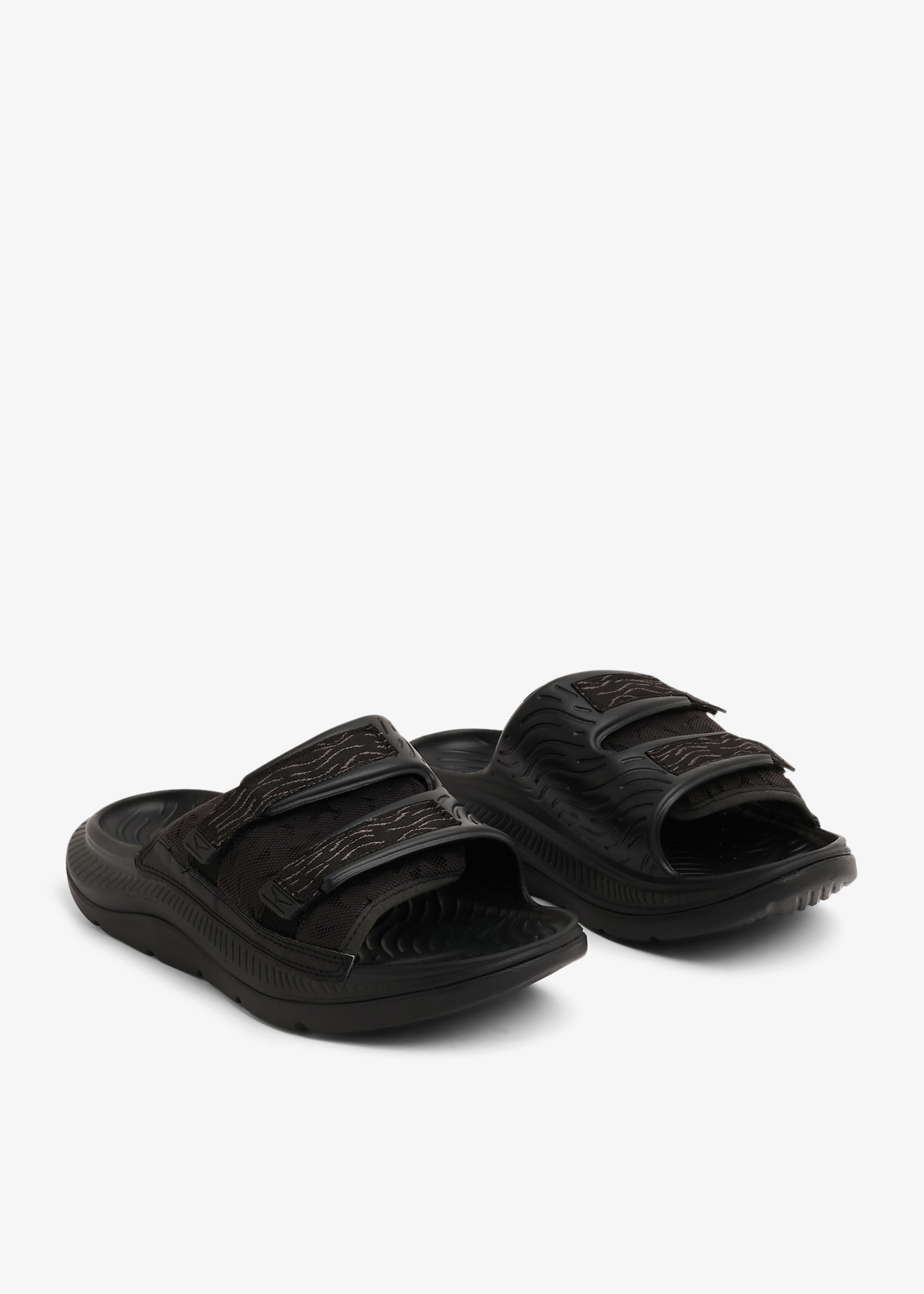 Hoka Ora Luxe slides for Men Black in Kuwait Level Shoes
