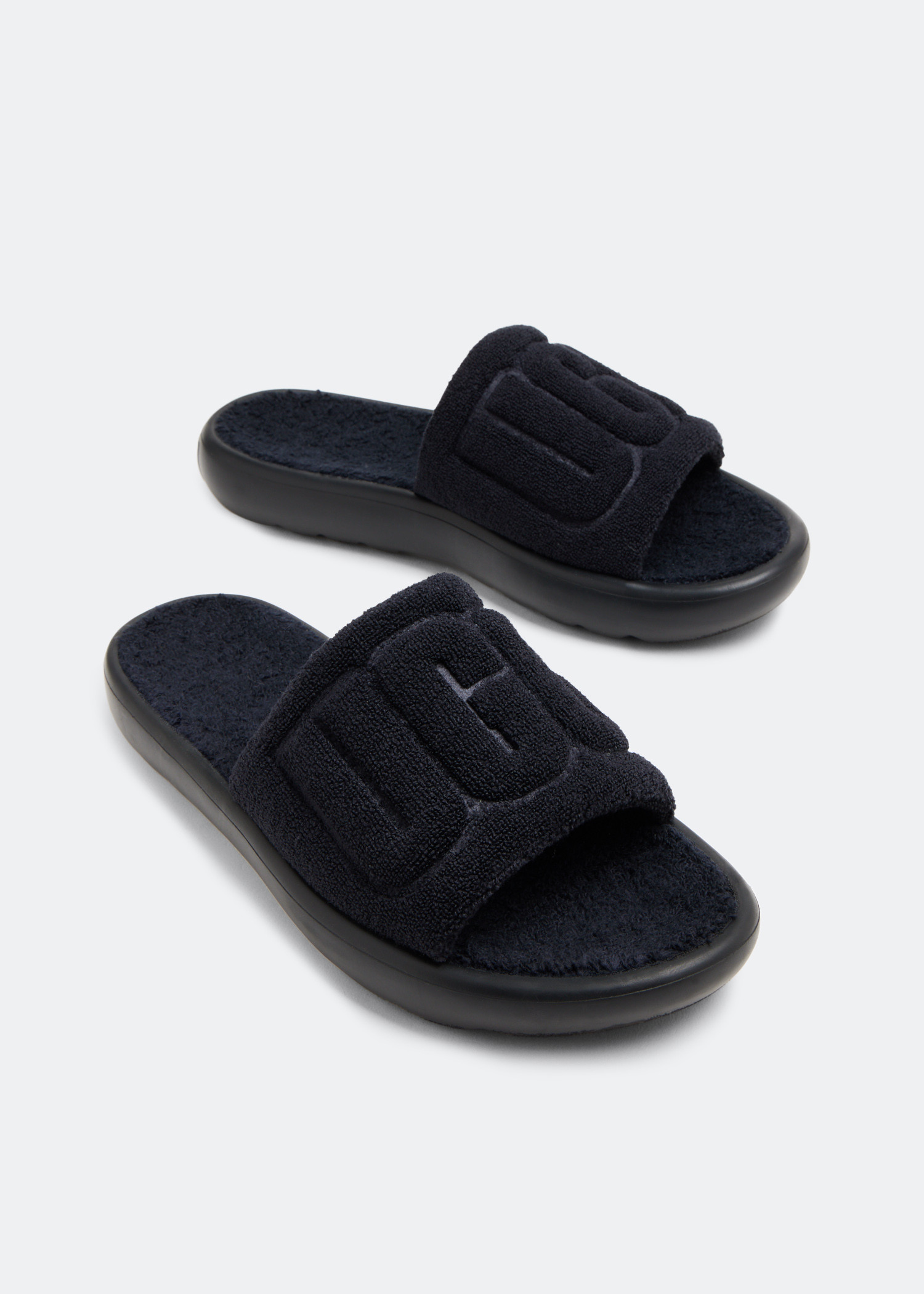 Ugg slides black and white cheap