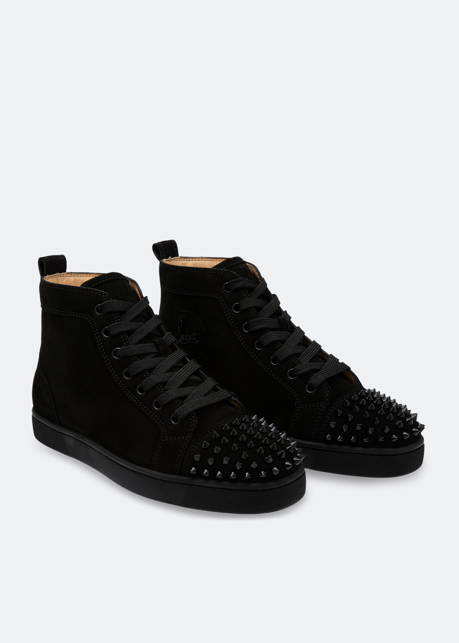Louboutin black suede spikes clearance