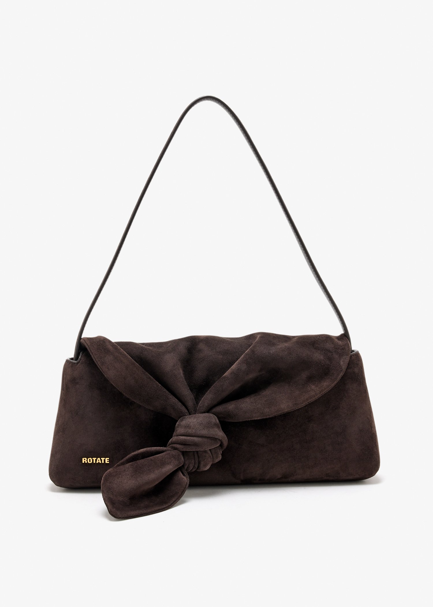 

Suede Knot scarf bag, Brown