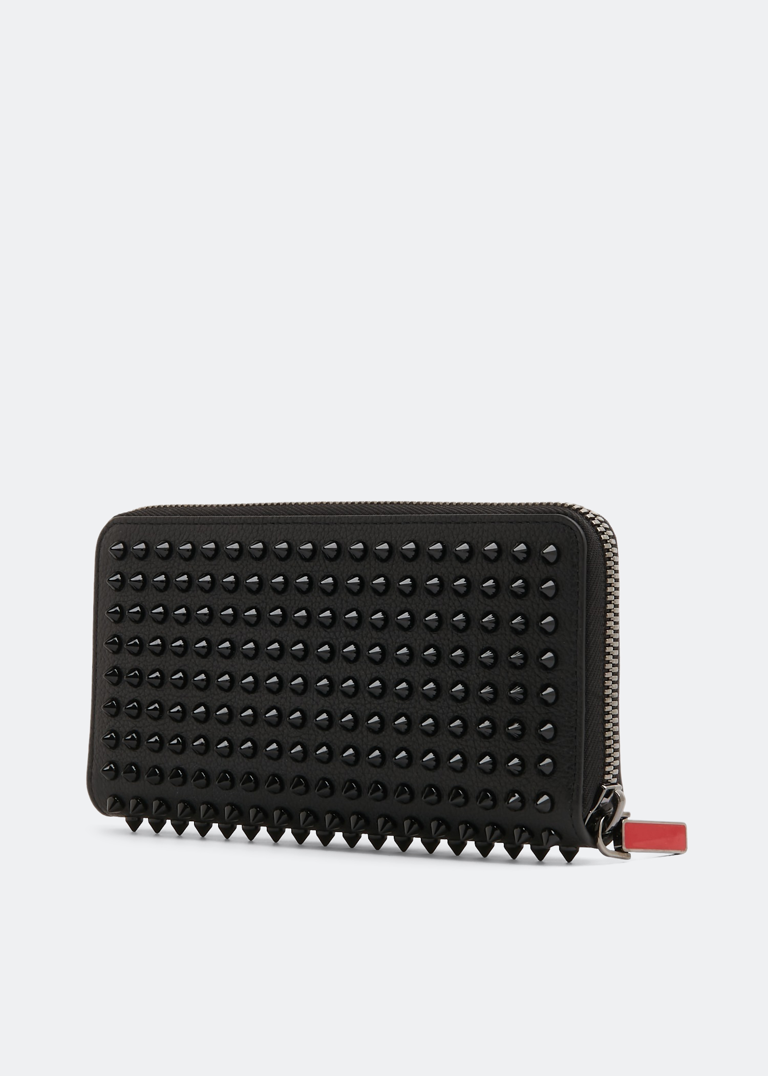 CHRISTIAN LOUBOUTIN: Panettone wallet with studs all over - Black 1