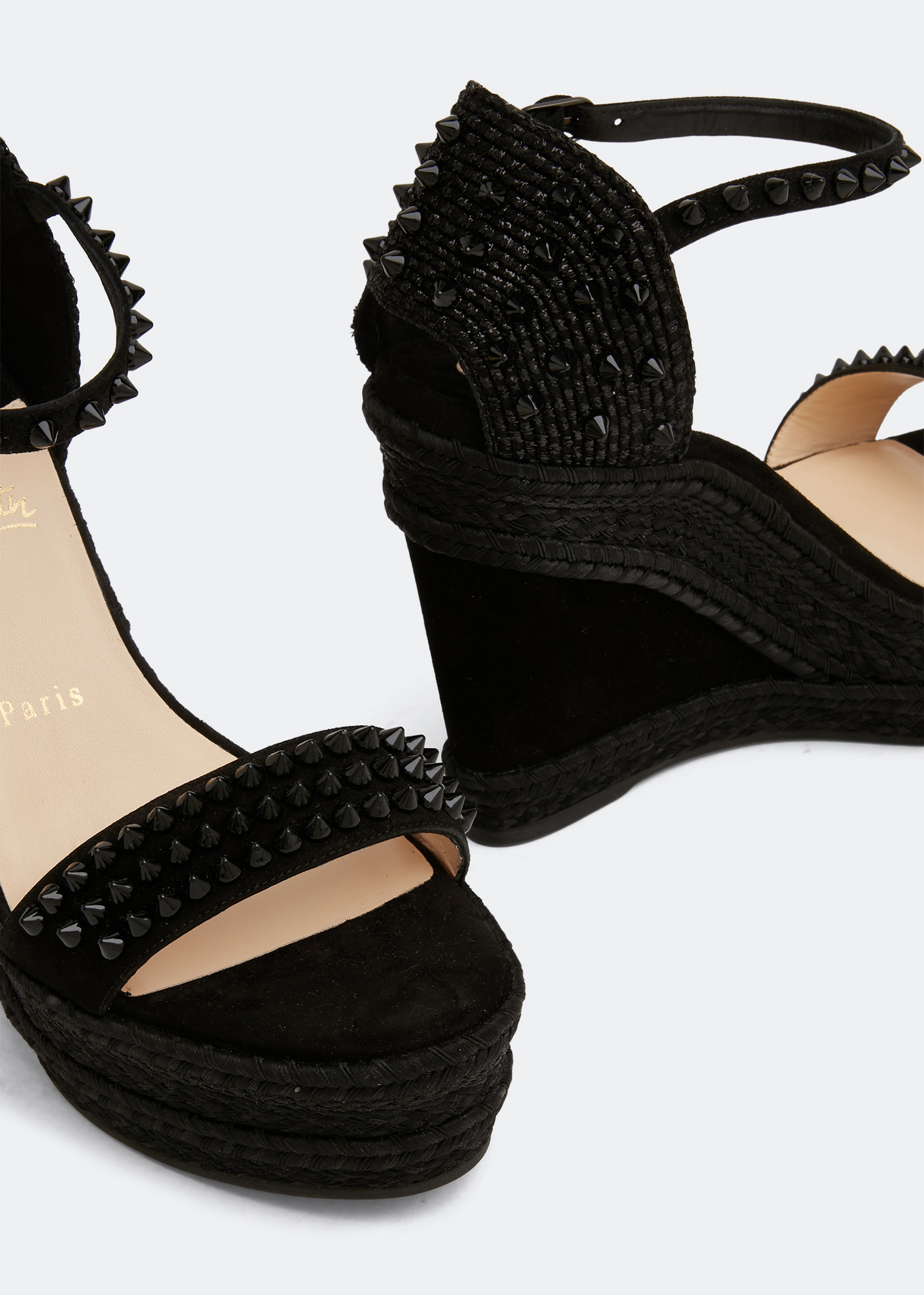 Christian louboutin top wedges black