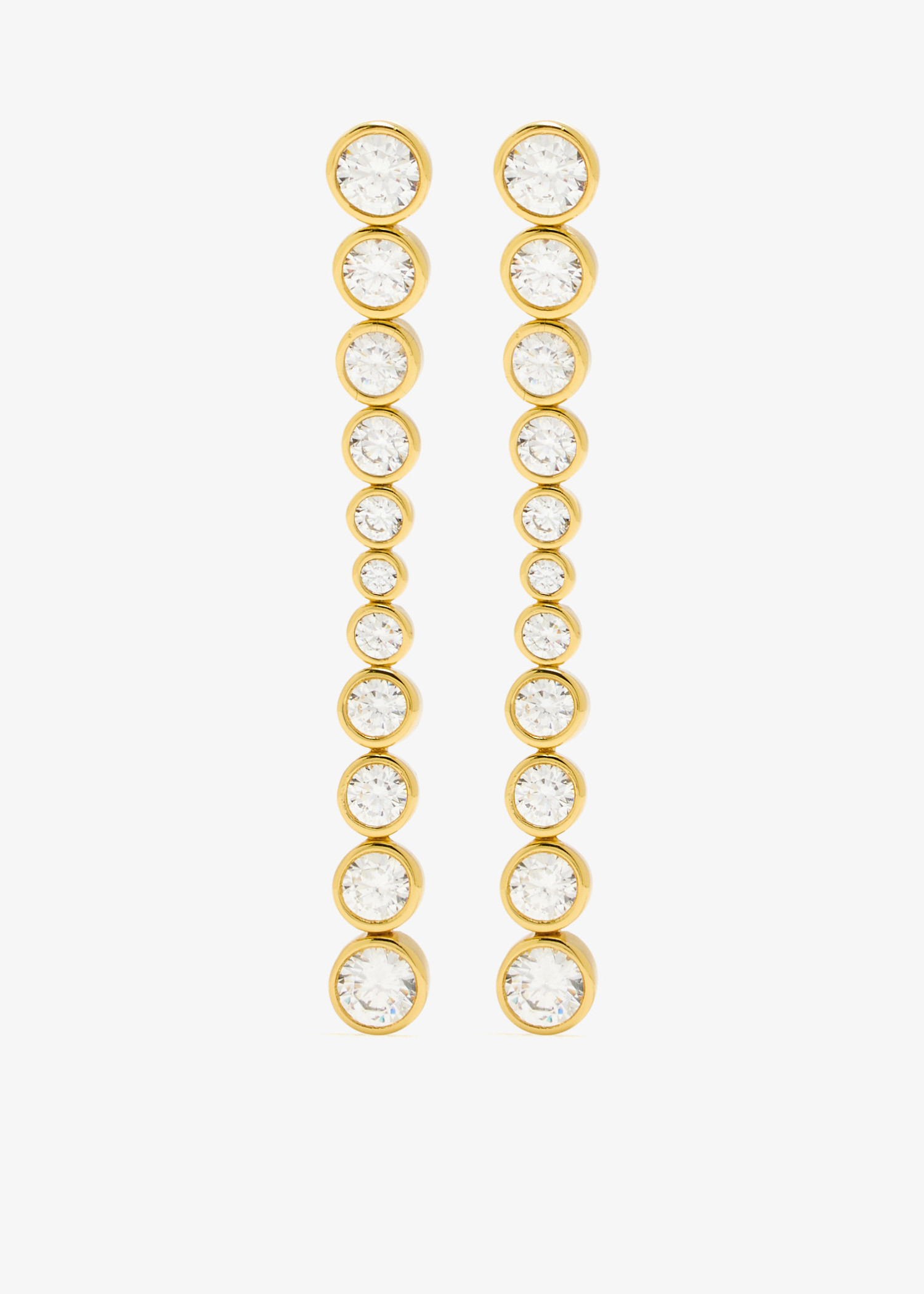 

Oda long earrings, Gold