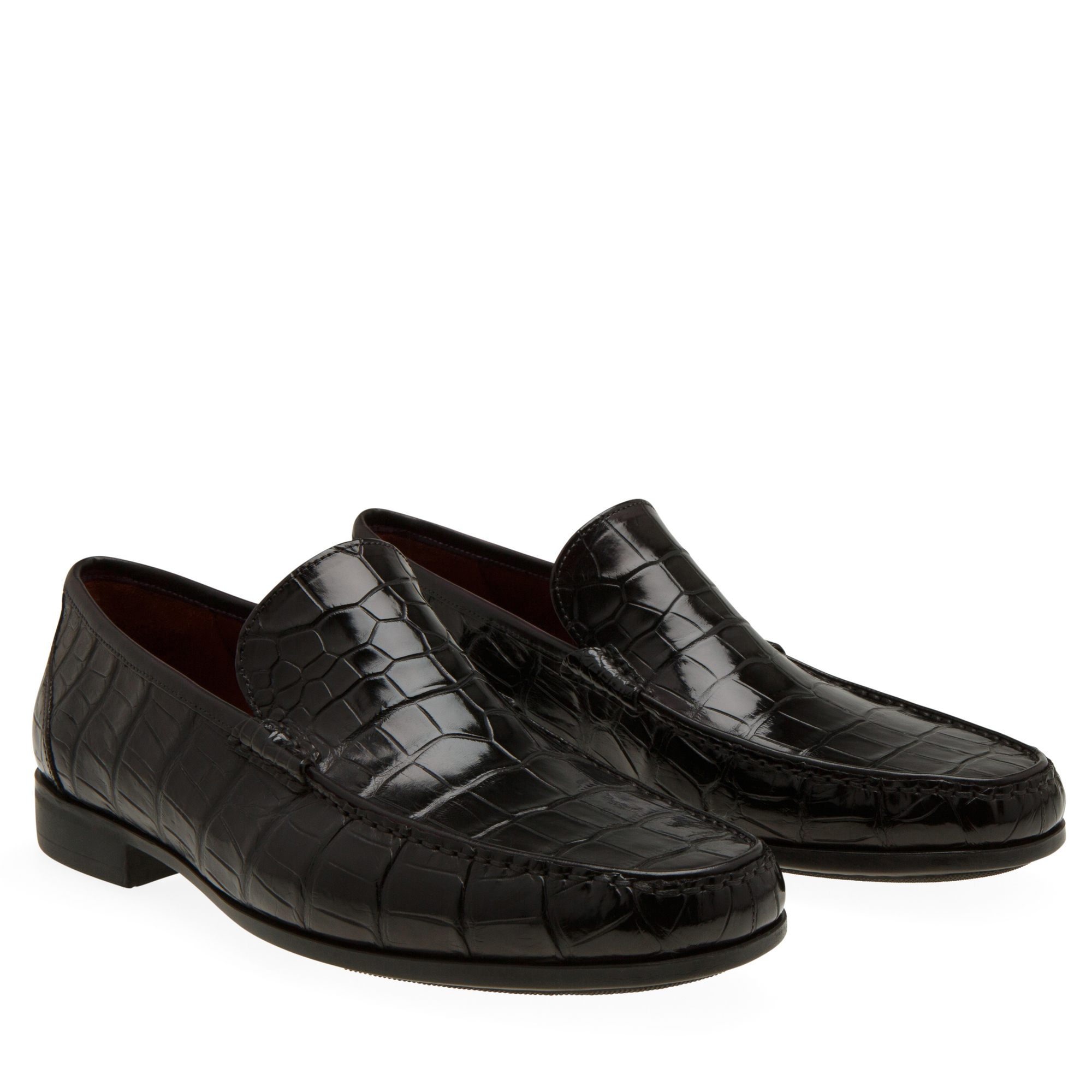 

Alligator leather loafers, Black