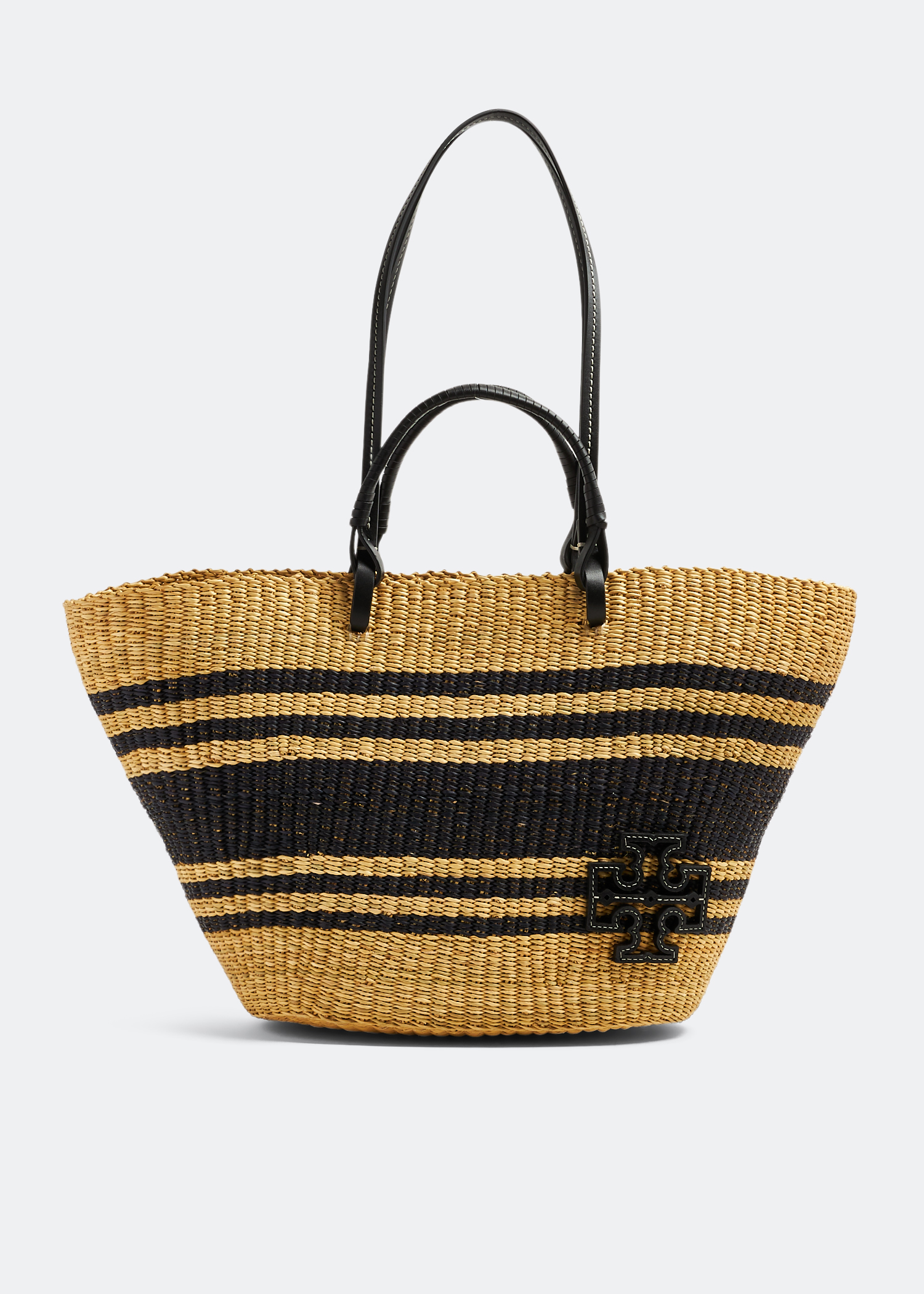 

Ella Striped basket tote bag, Beige