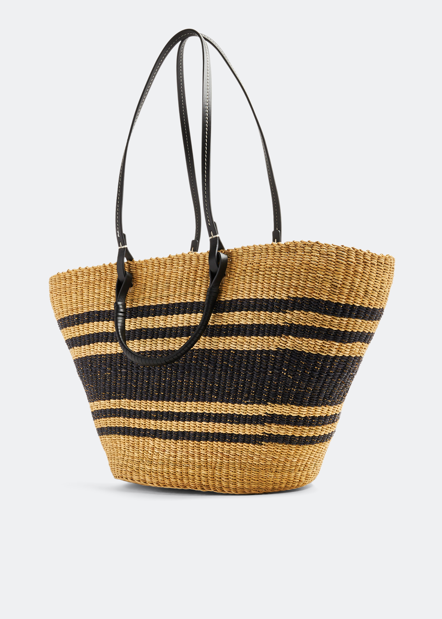 Small Ella Straw Striped Basket Tote: Women's Designer Tote Bags
