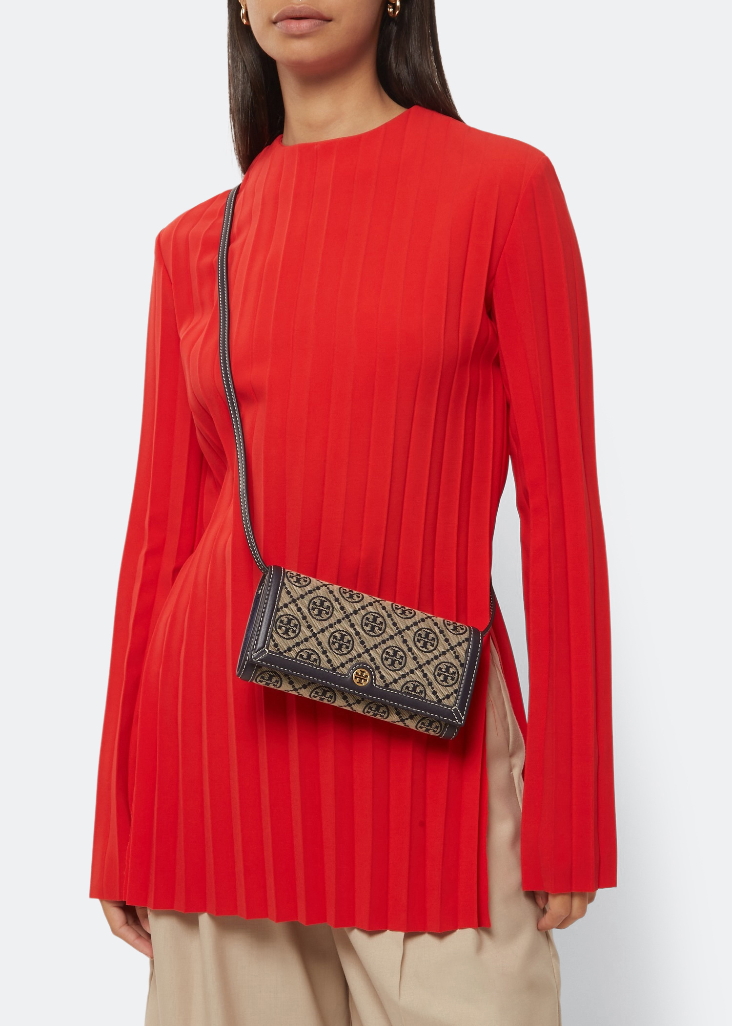 

T monogram jacquard crossbody, Blue