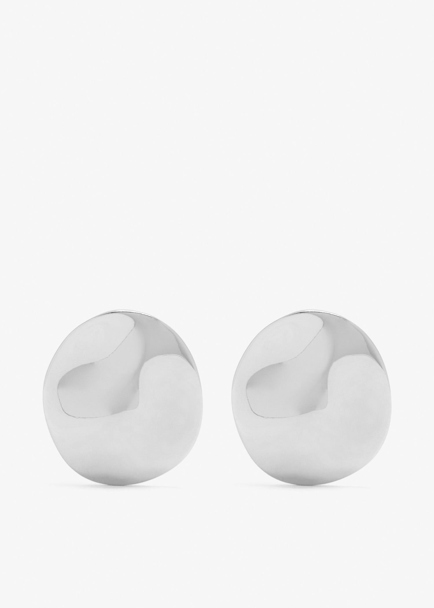 

Round wave earrings, Silver