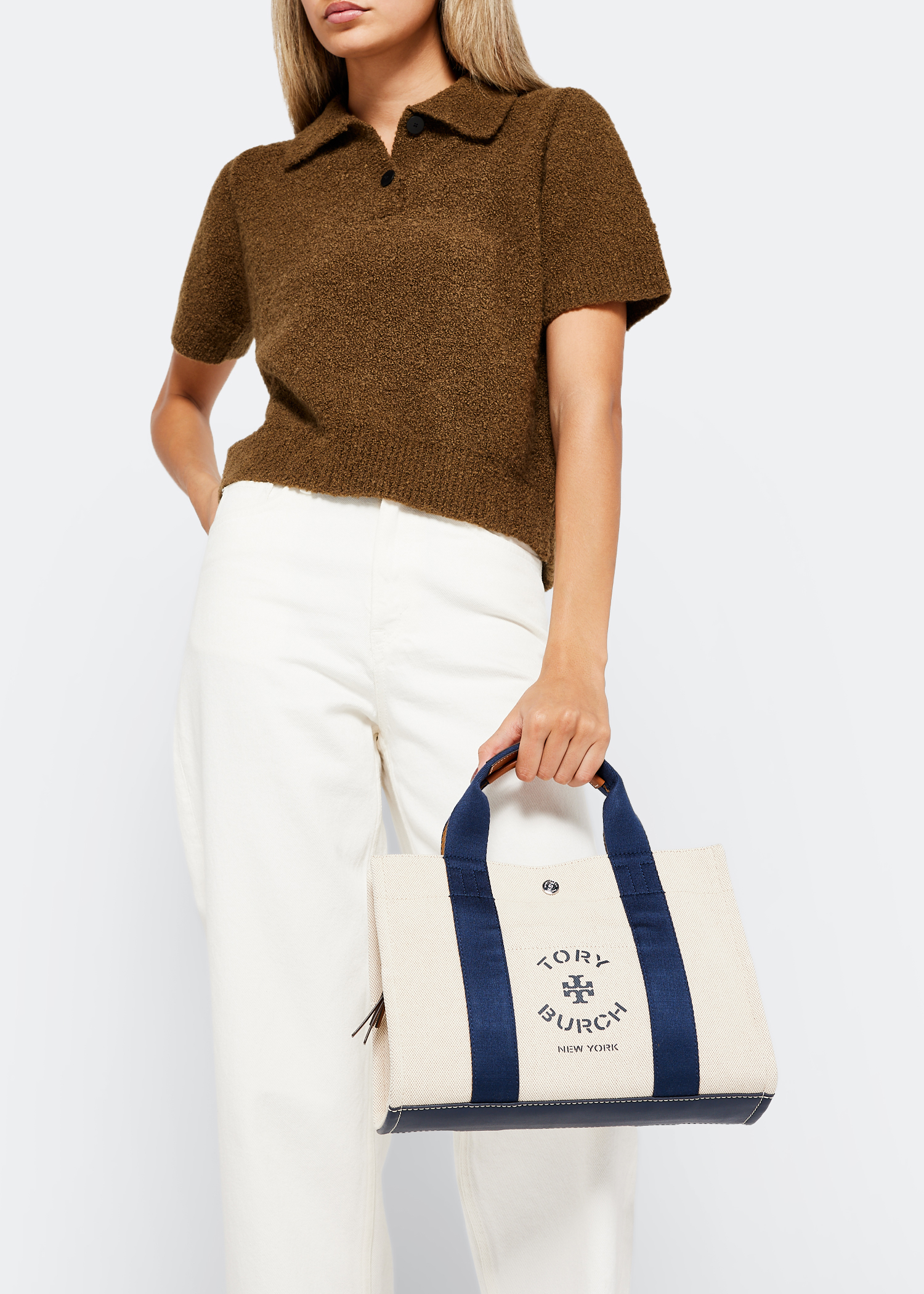 

Tory small tote bag, Beige