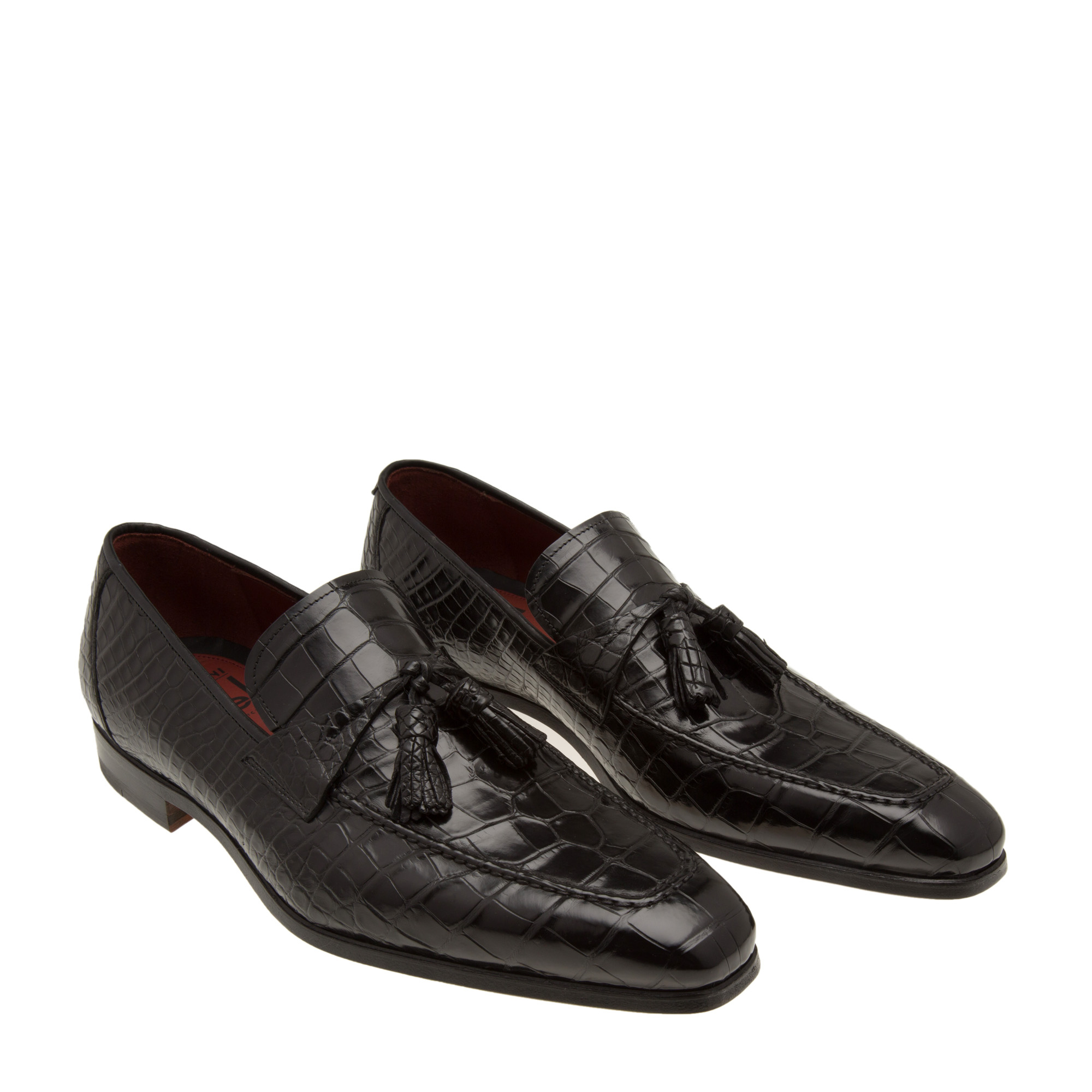 

Crocodile tassel loafers, Black