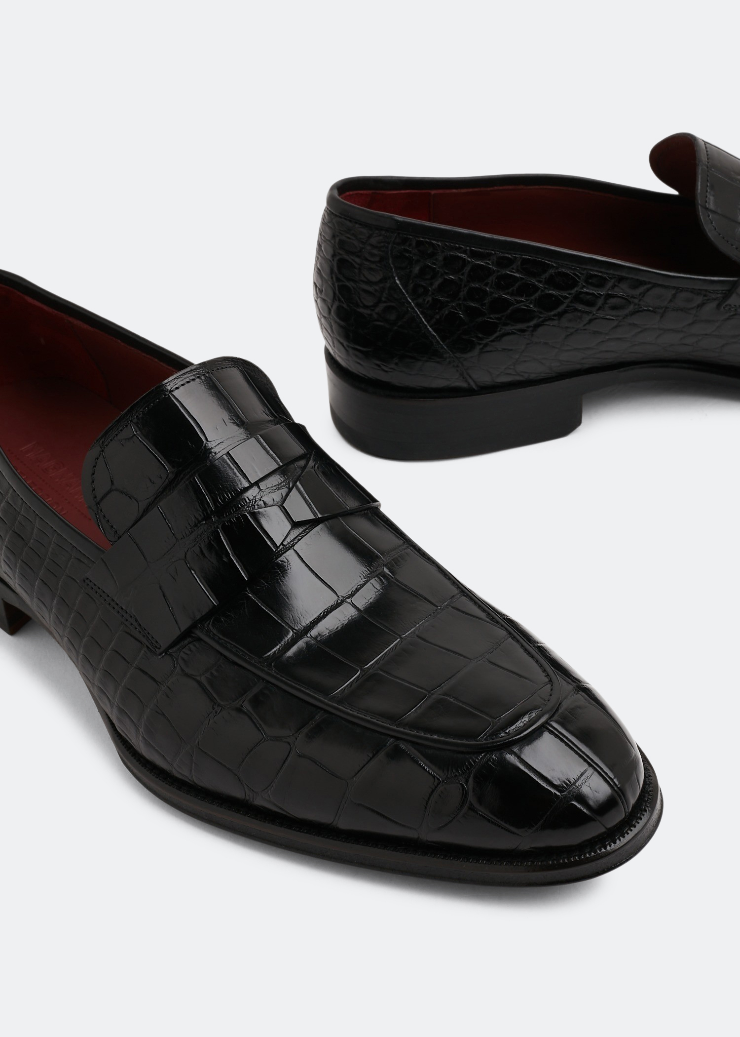 

Alligator leather loafers, Black