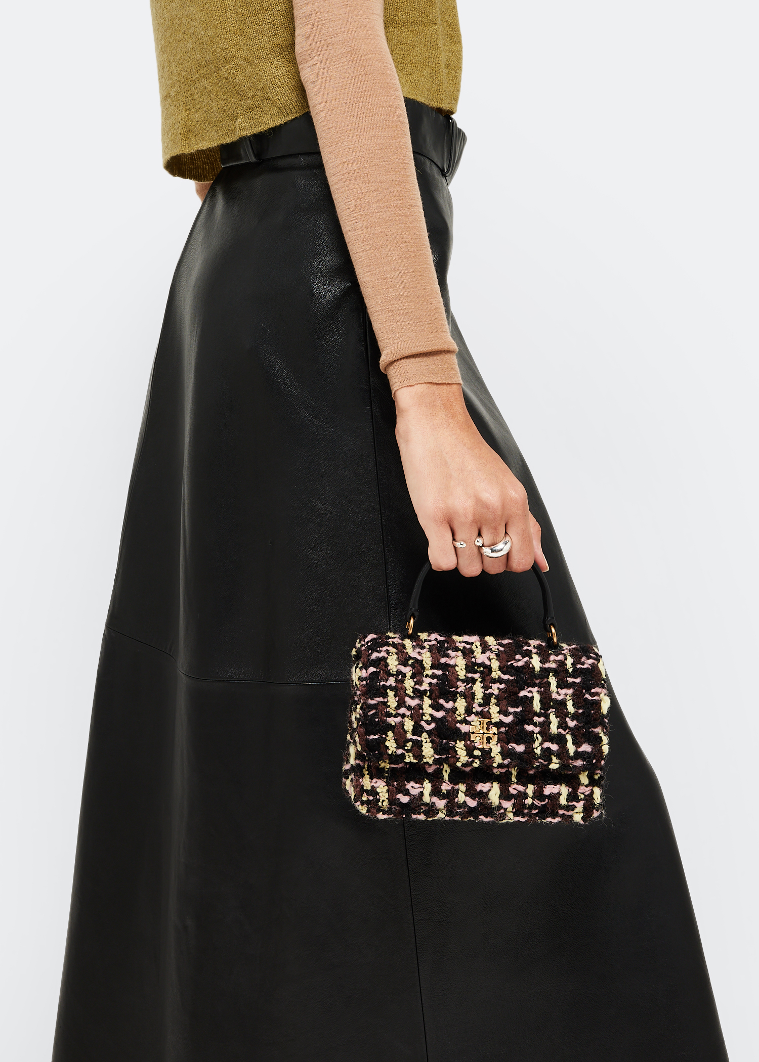 

Kira mini top handle chain bag, Multicolored
