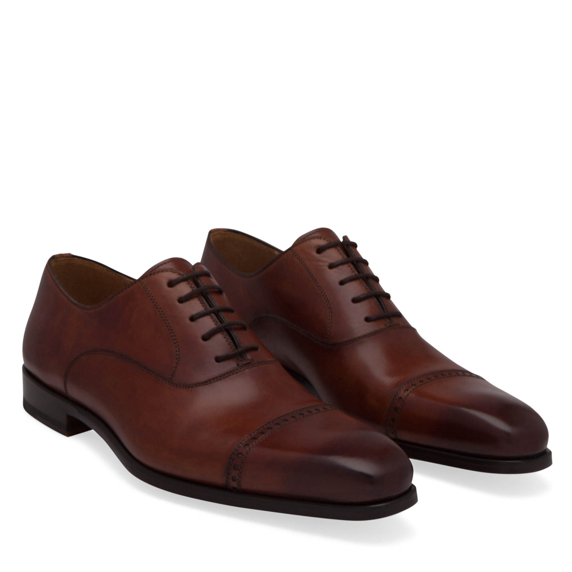 

Leather Oxford lace-up shoes, Brown