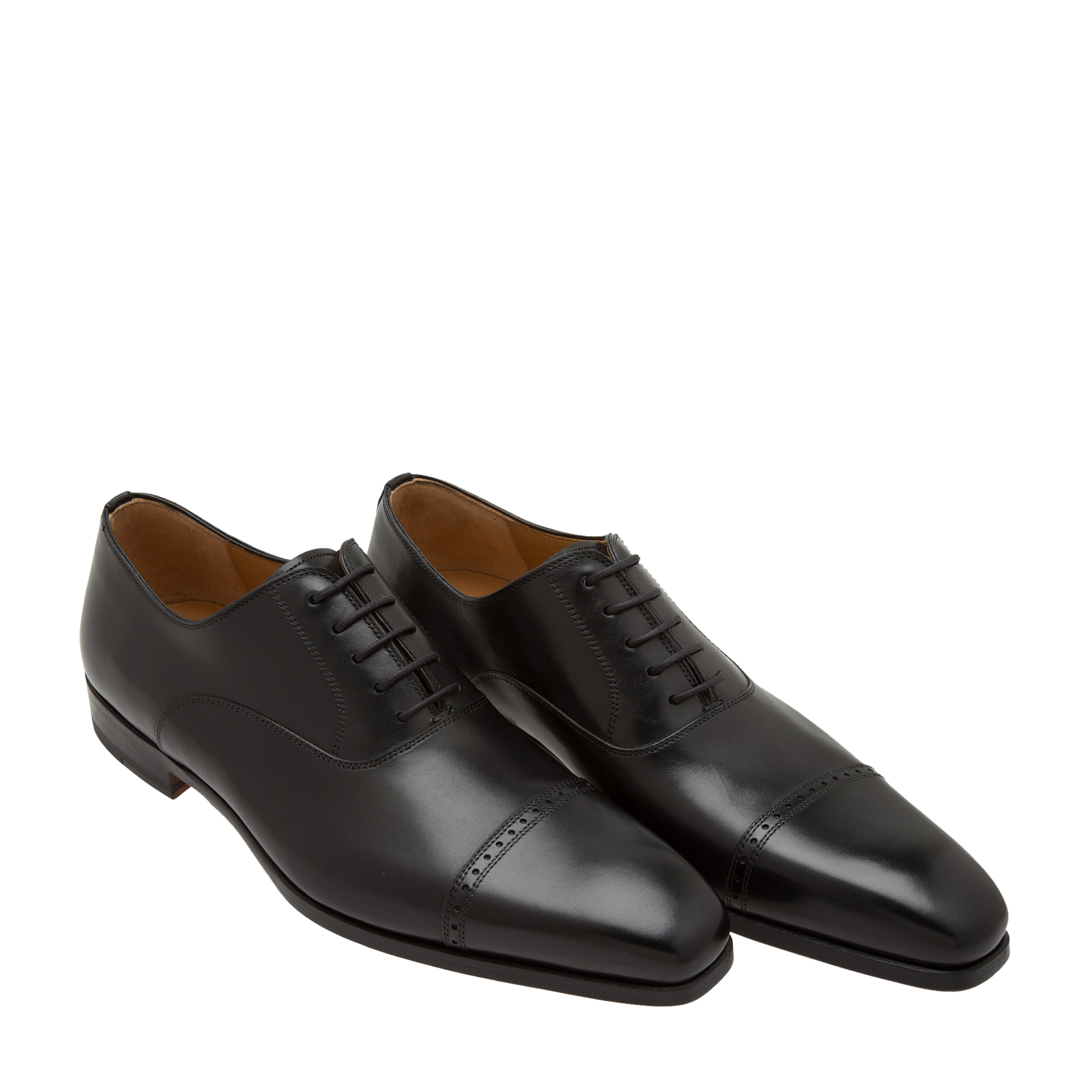 

Leather Oxford lace-up shoes, Black