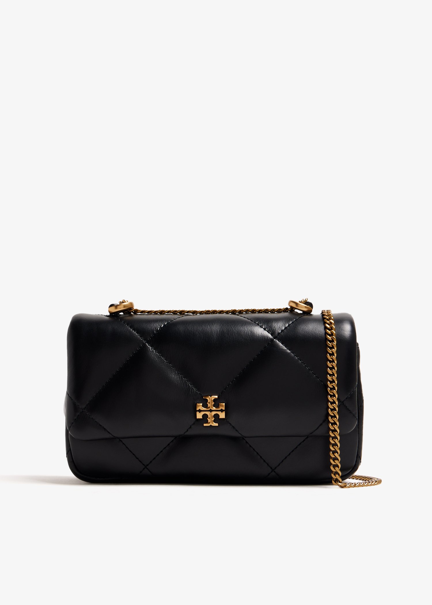 

Kira diamond quilt mini flap bag, Black