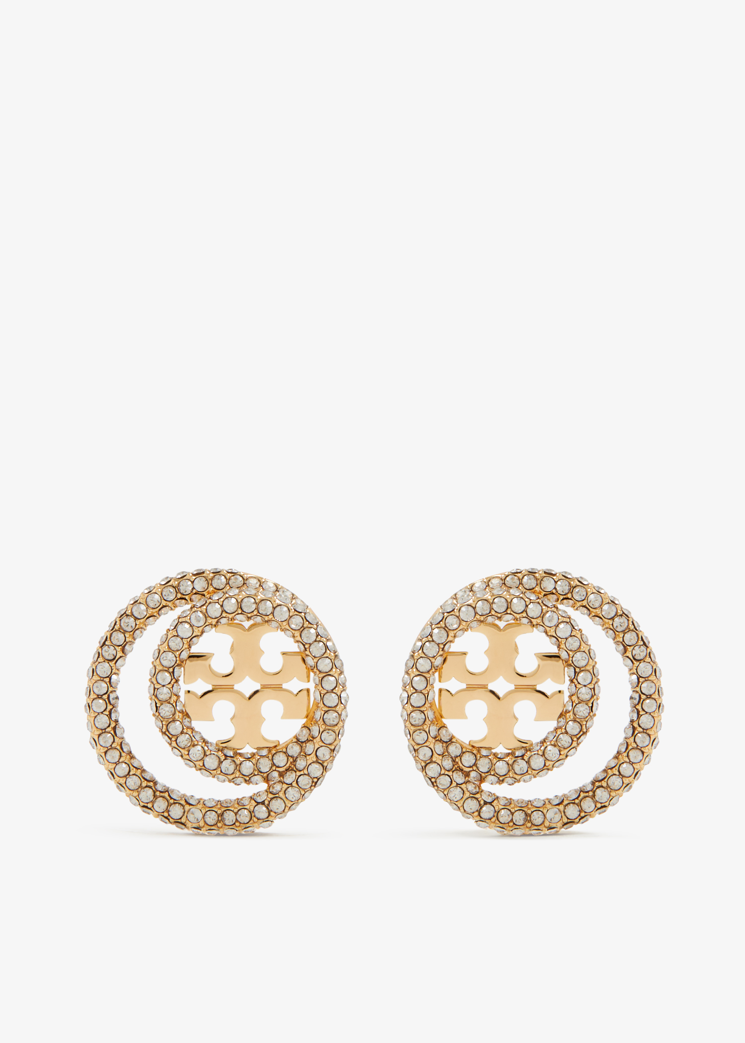 

Miller double ring stud earrings, Gold