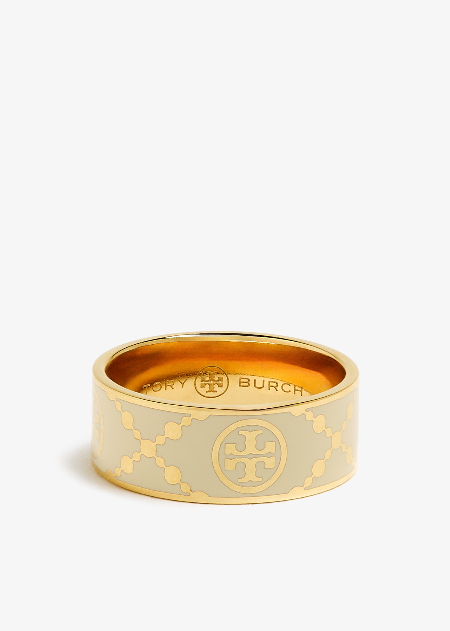 

T Monogram enamel ring, Gold