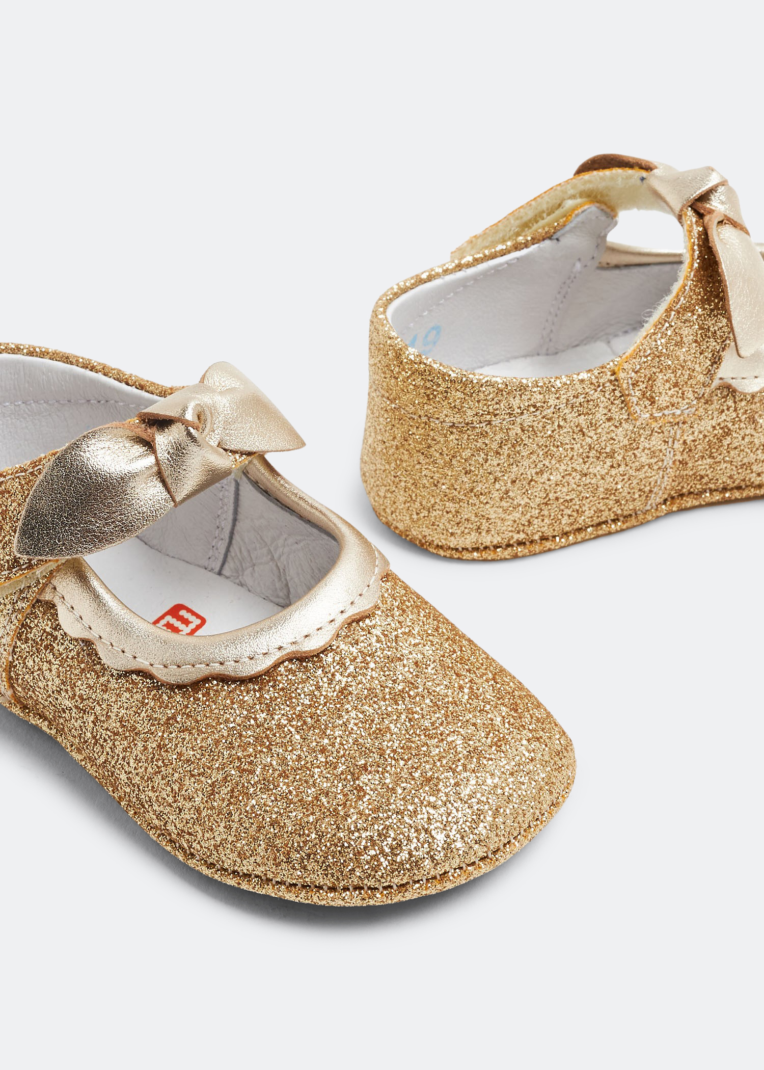 

Glitter ballet flats, Gold
