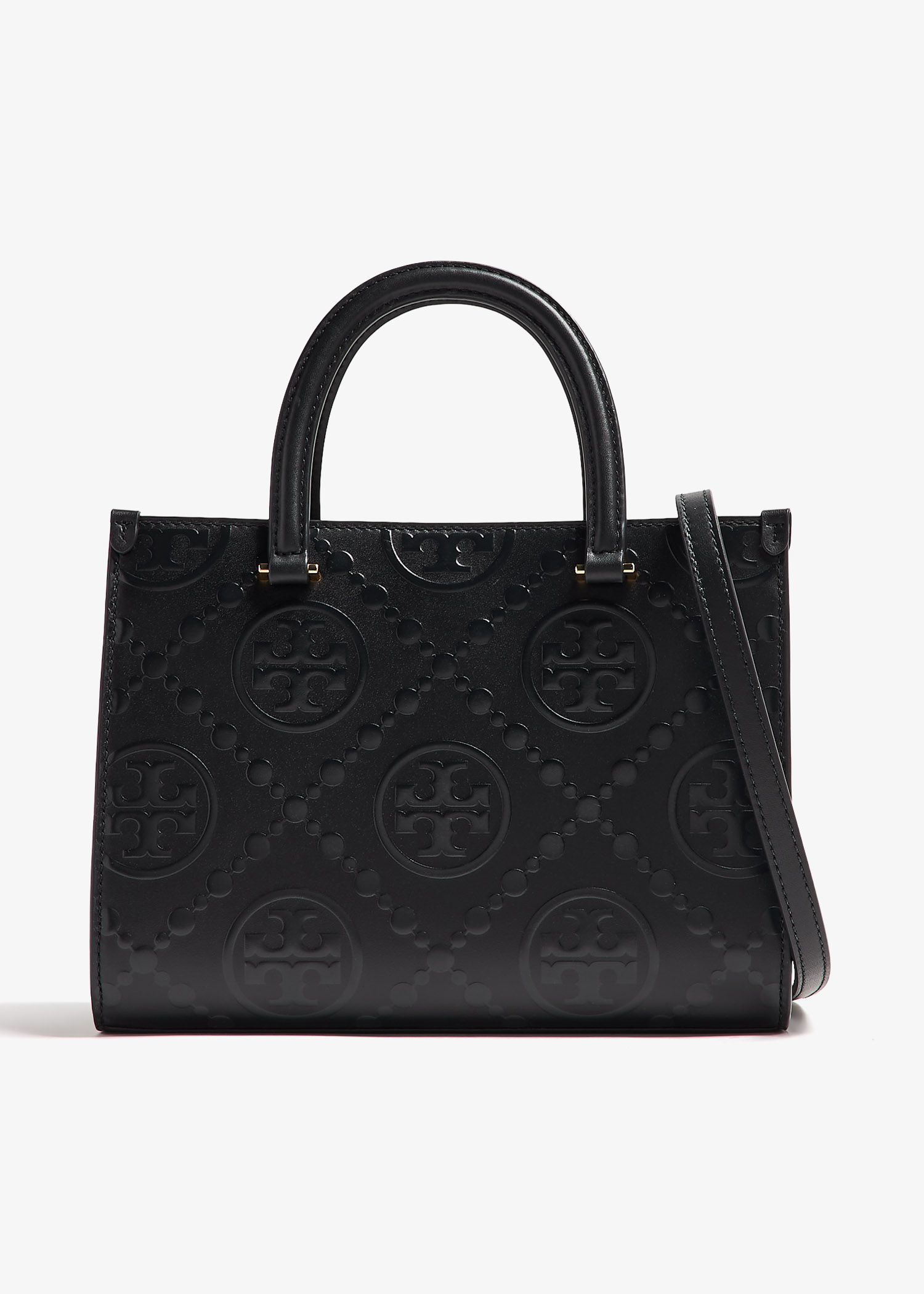 

T Monogram embossed tote bag, Black