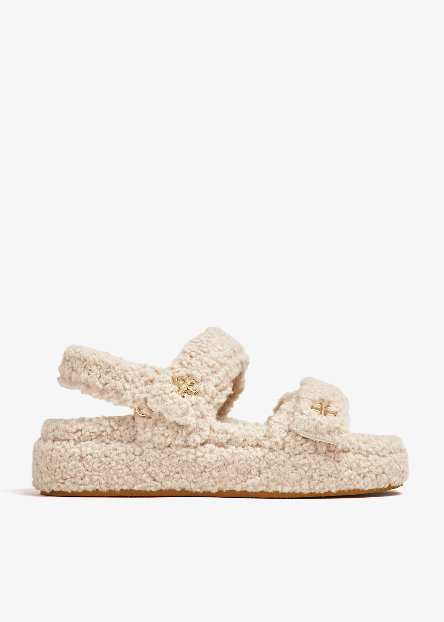 

Kira Shearling sport sandals, Beige