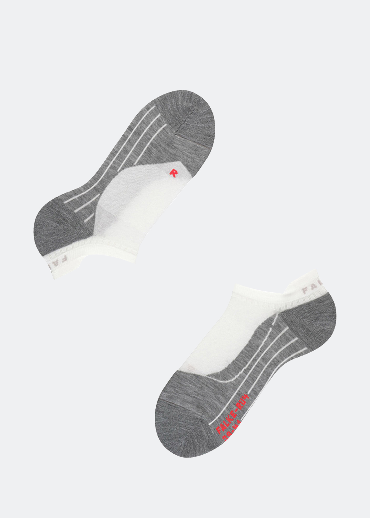 

RU4 invisible men running no show socks, White