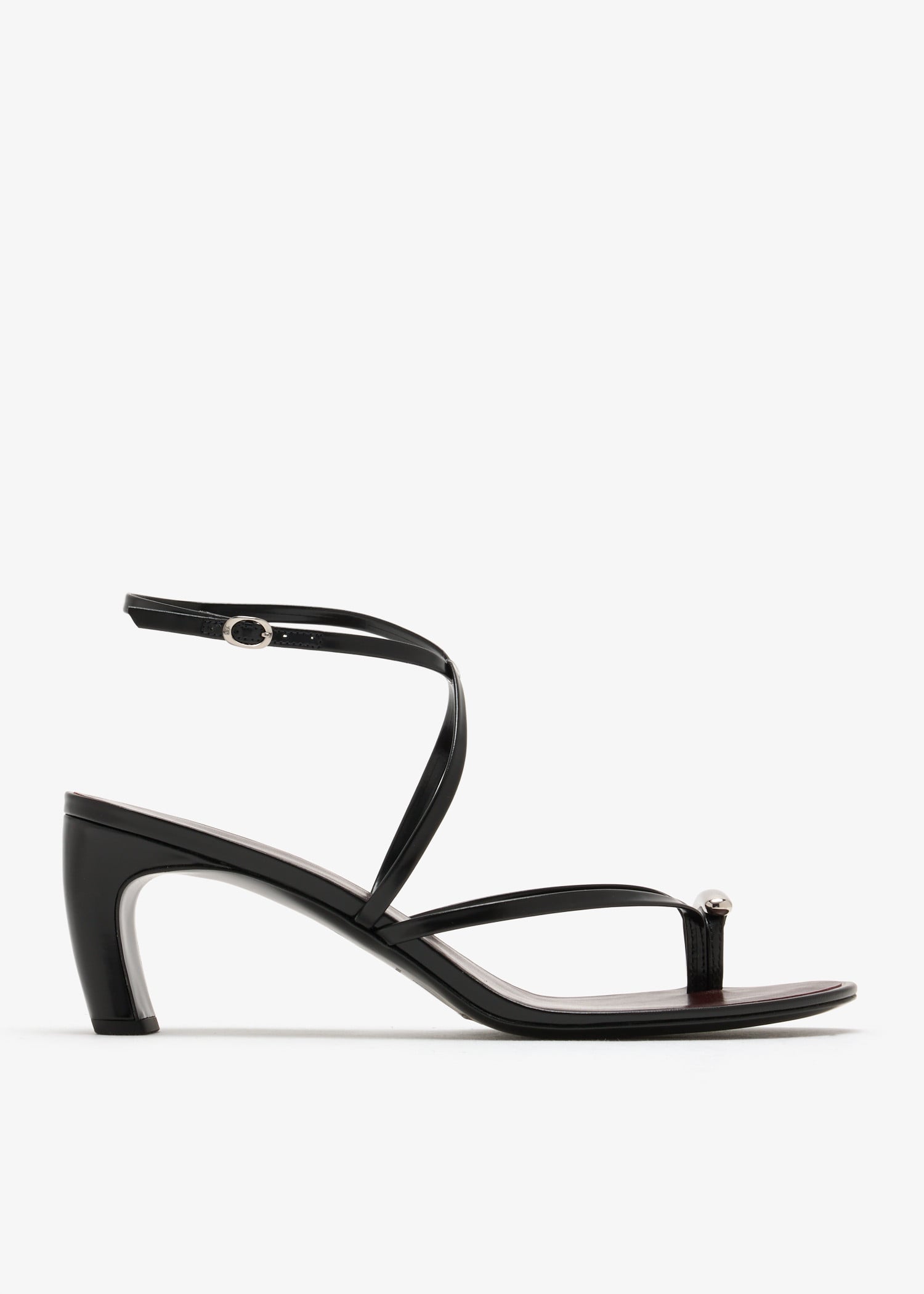 

Pierced strappy sandals, Black