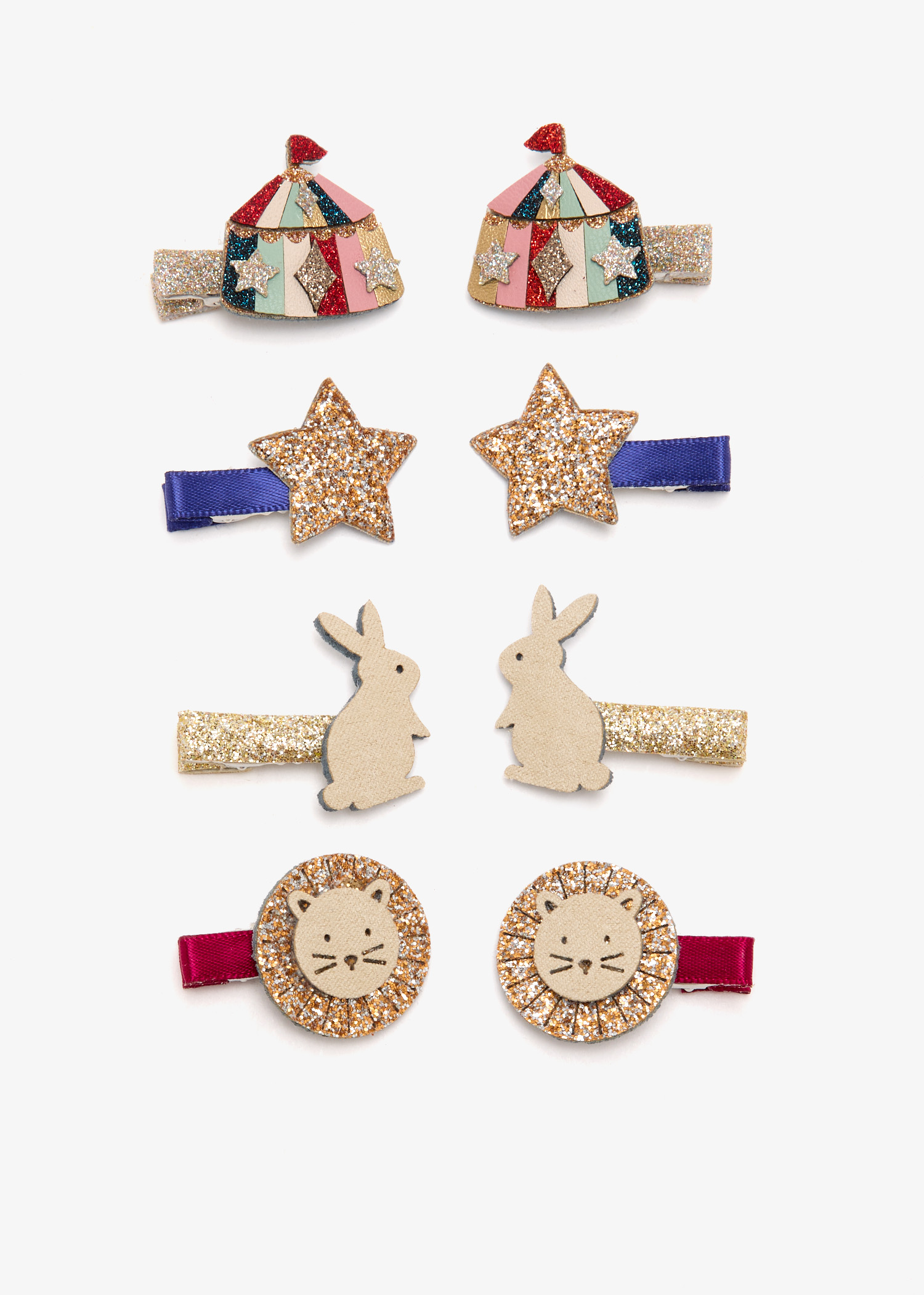 

Circus mini clips, Multicolored