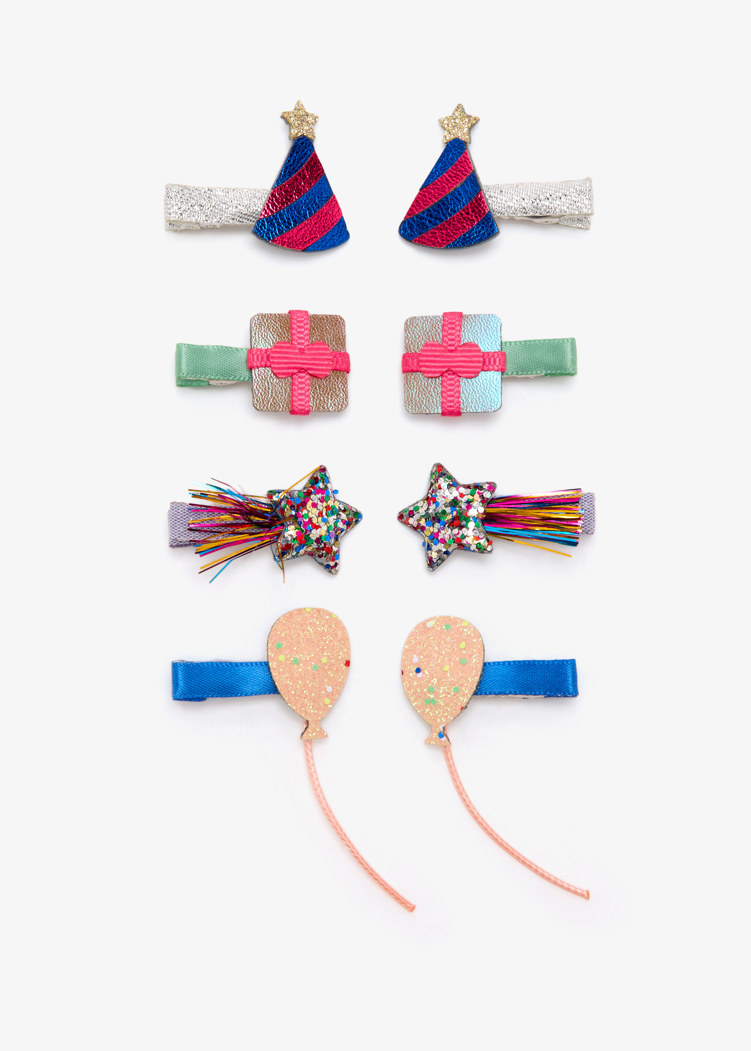 

B'Day Party mini clips, Multicolored