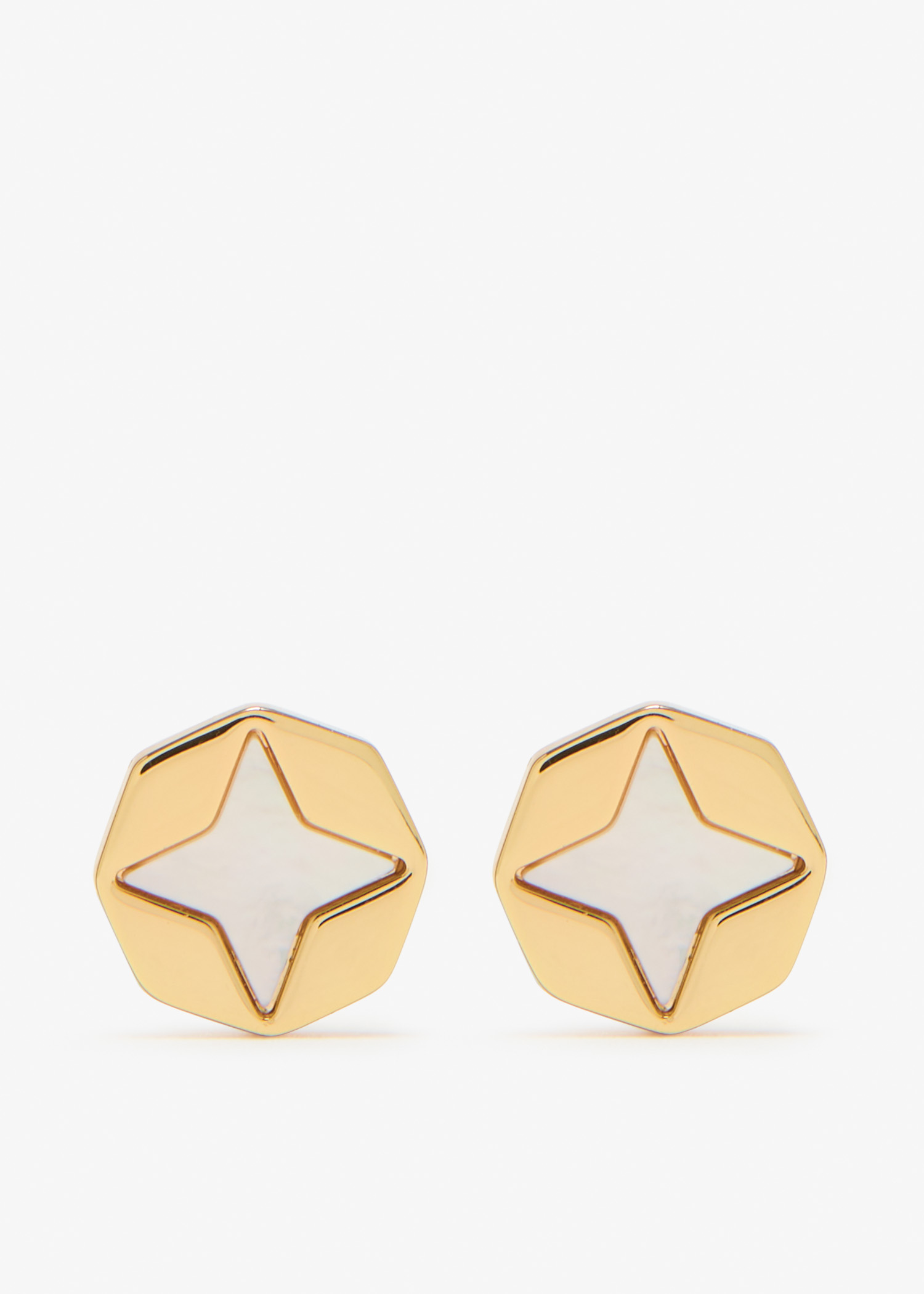 

Mother of Pearl Stud earrings, Gold