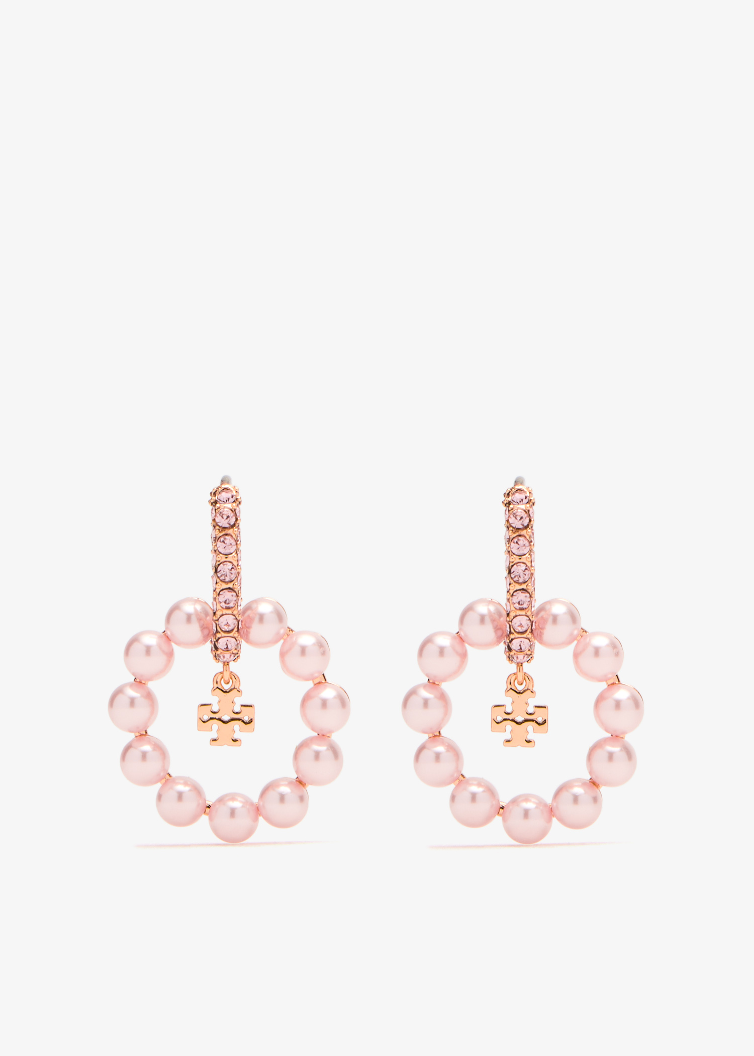 

Moondance pearl hoop earrings, Rose gold