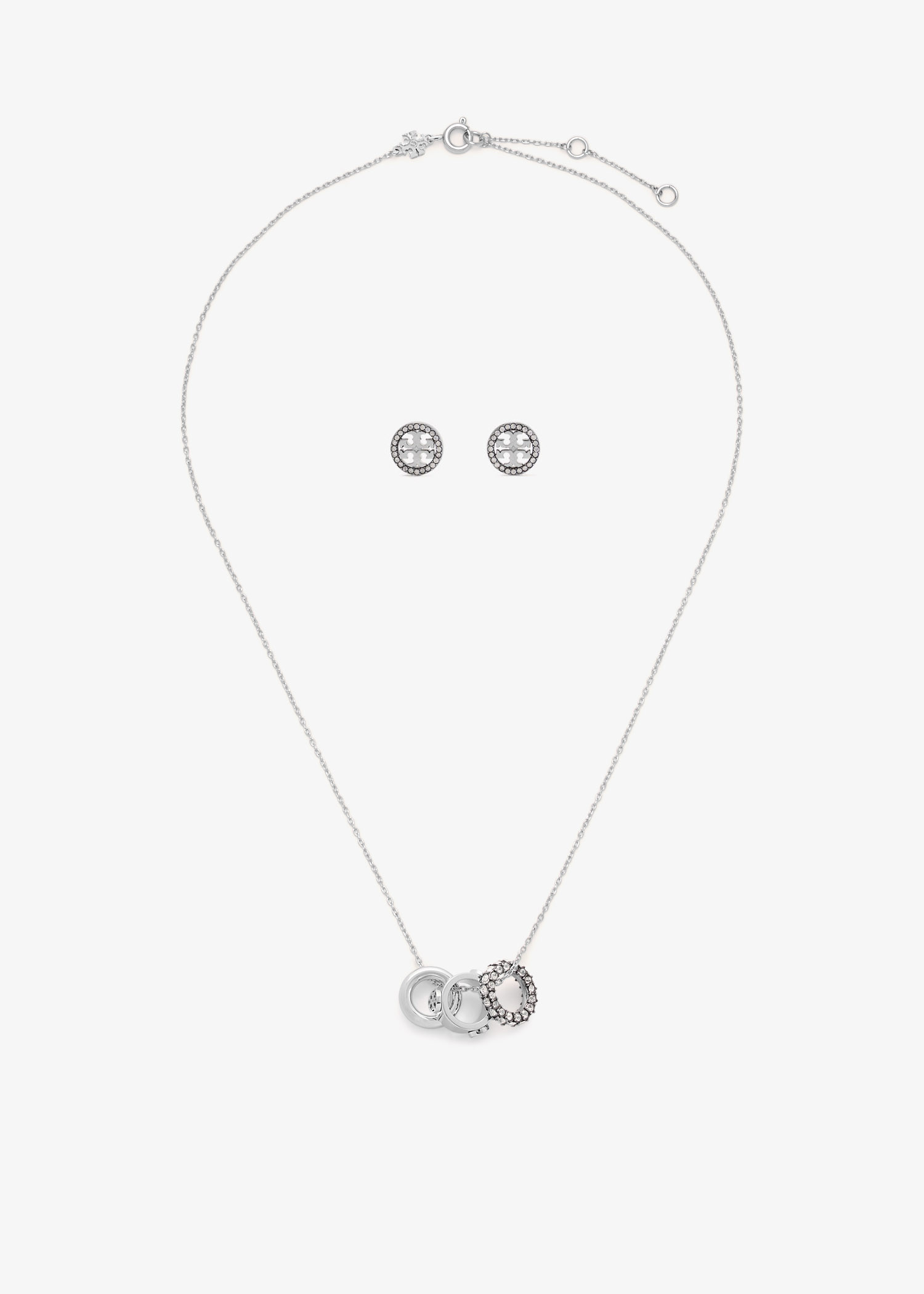 

Miller Pavé necklace and earring gift set, Silver