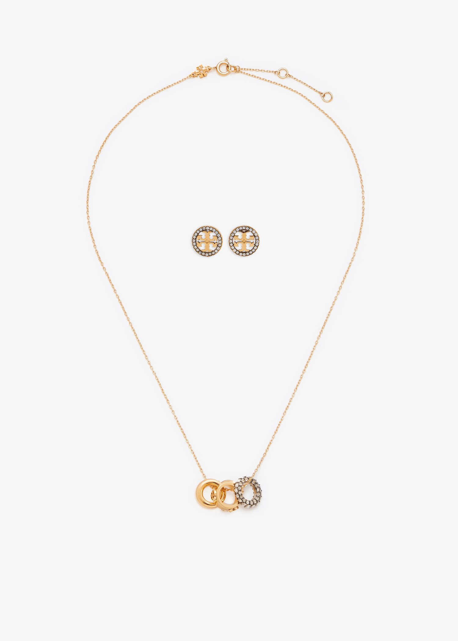 

Miller Pavé necklace and earring gift set, Gold