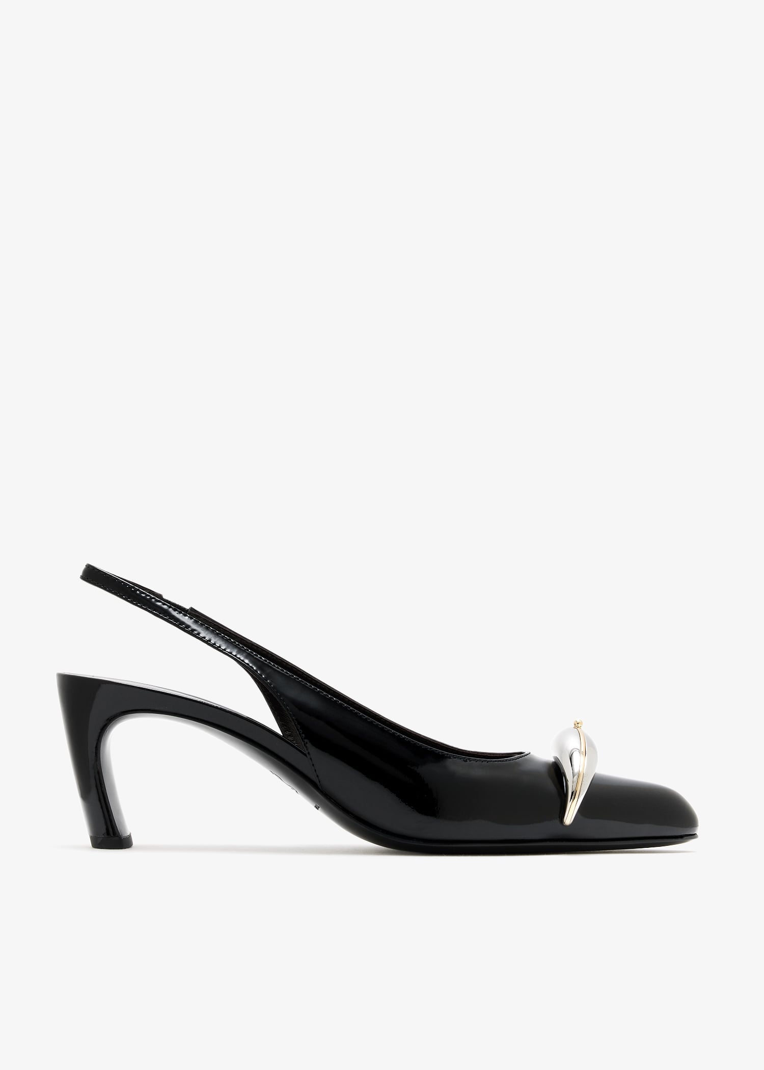 

Pierced slingback pumps, Black