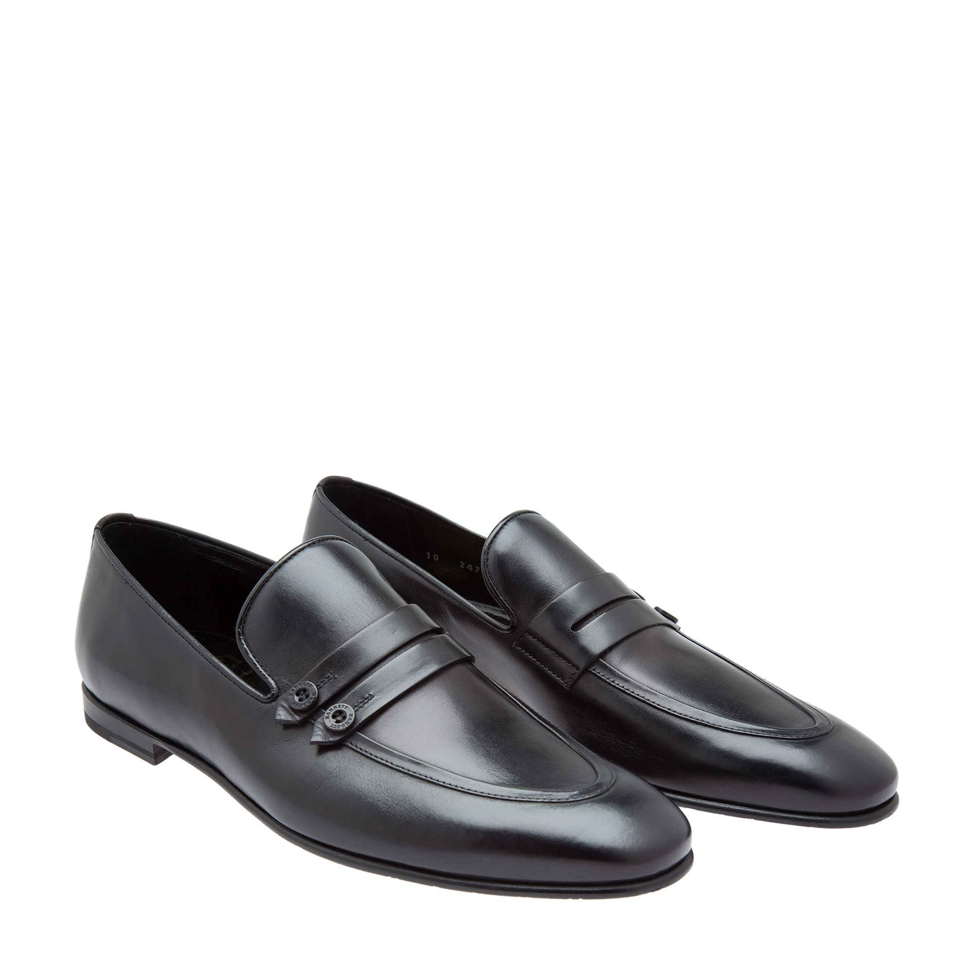 

Leather monk-strap loafers, Black