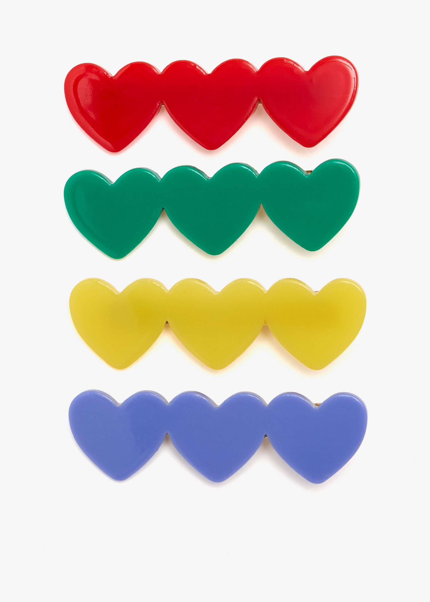 

Heart clips, Multicolored